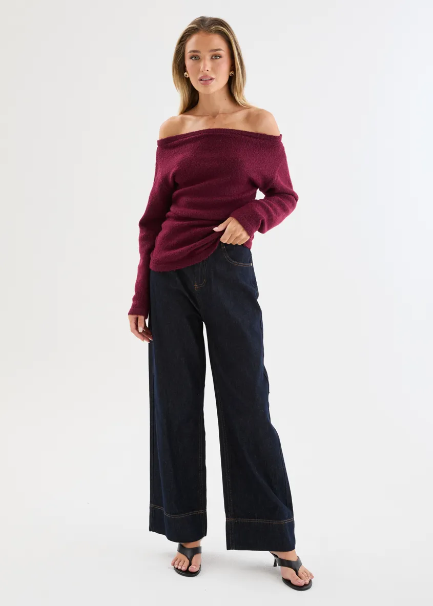 Lucinda Sweater - Burgundy sold by Gingham & Heels product image thumbnail 4