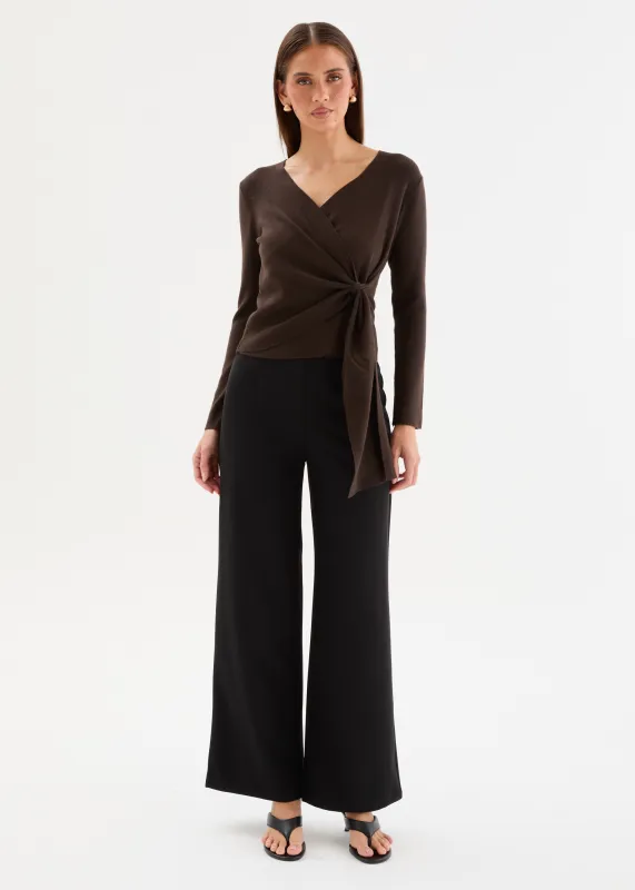 Taliyah Knit Top - Espresso made by Gingham & Heels