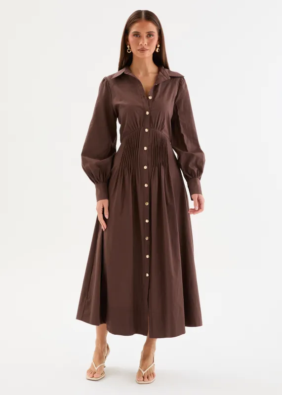 Hariette Midi Dress - Espresso made by Gingham & Heels