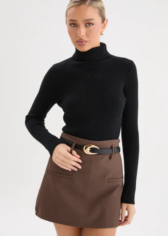 Burleigh Knit Top - Black made by Gingham & Heels
