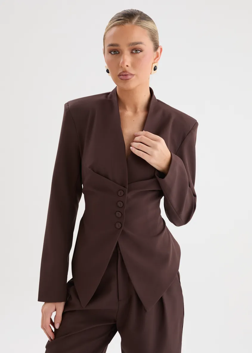 Zenith Blazer - Espresso sold by Gingham & Heels