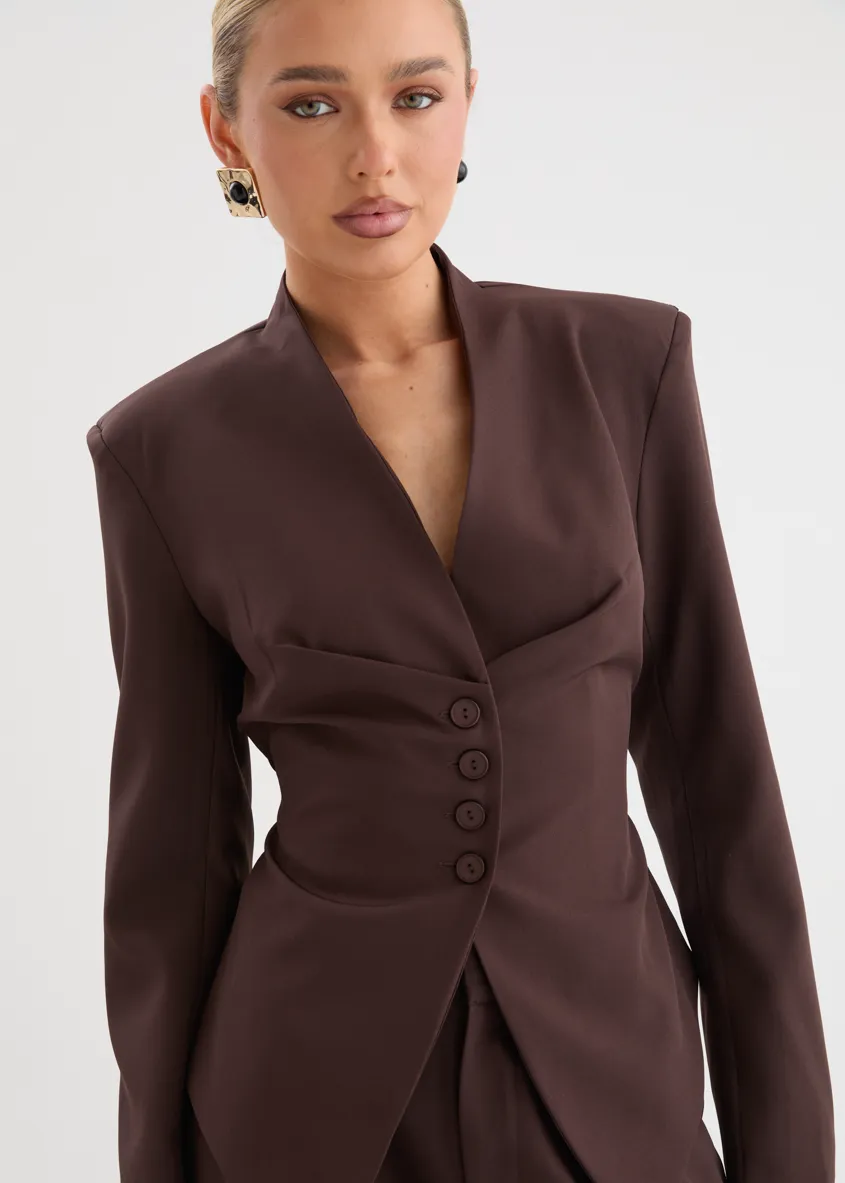 Zenith Blazer - Espresso sold by Gingham & Heels product image thumbnail 3