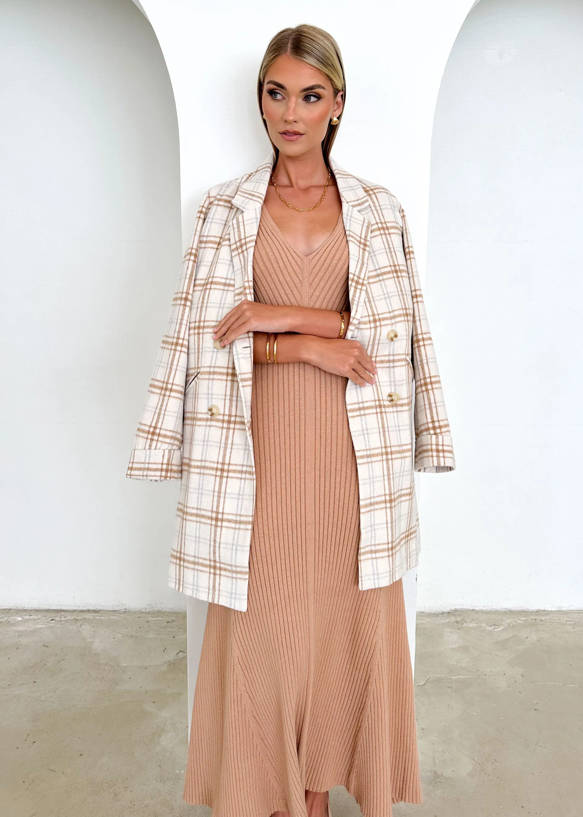 Zolla Coat - Beige Check sold by Gingham & Heels product image thumbnail 2