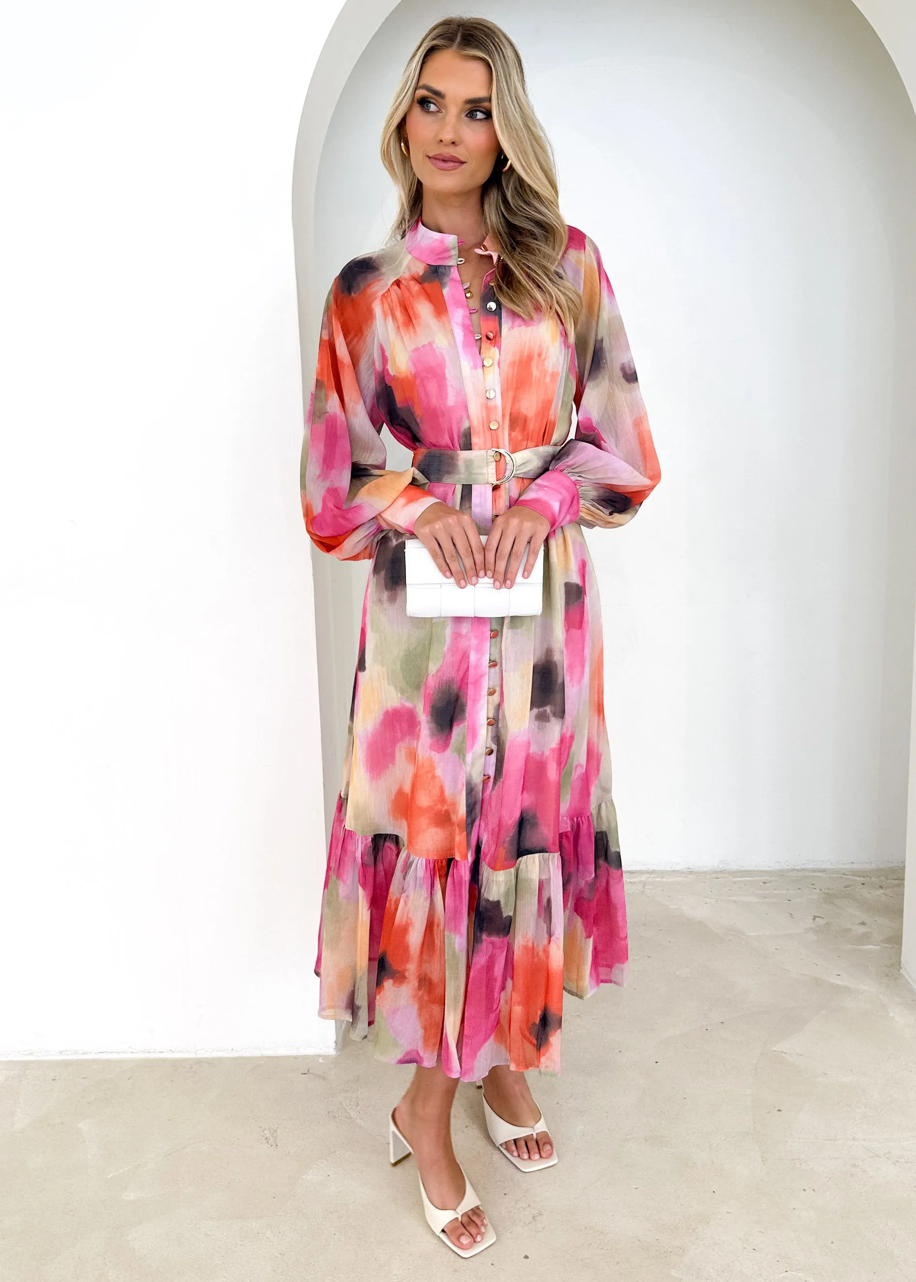 Sadie Midi Dress - Pink Splash sold by Gingham & Heels product image thumbnail 3