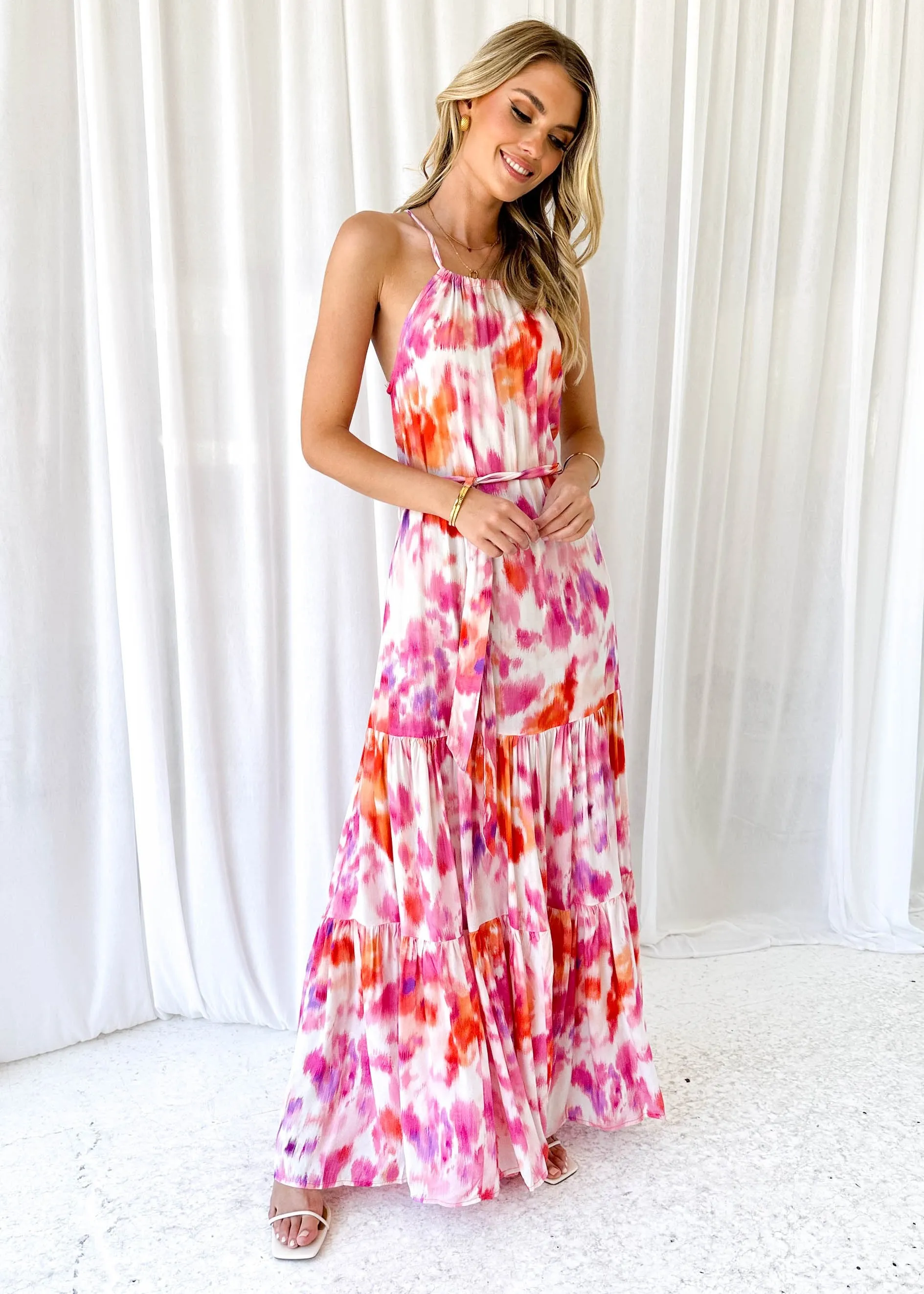 Oteme Maxi Dress - Pink Splash sold by Gingham & Heels product image thumbnail 3