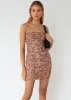 Tounge Tied Dress - Tan Floral sold by Gingham & Heels