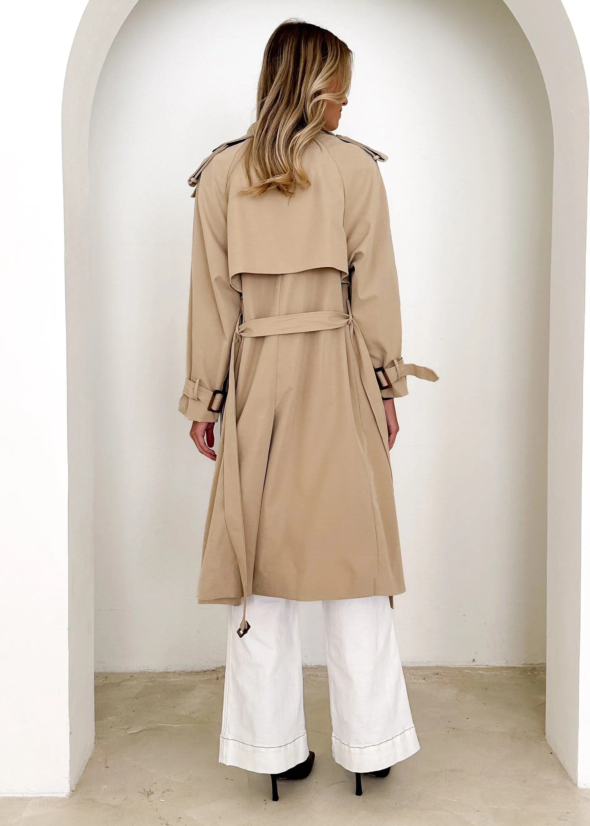 Taffie Trench Coat - Beige sold by Gingham & Heels product image thumbnail 5
