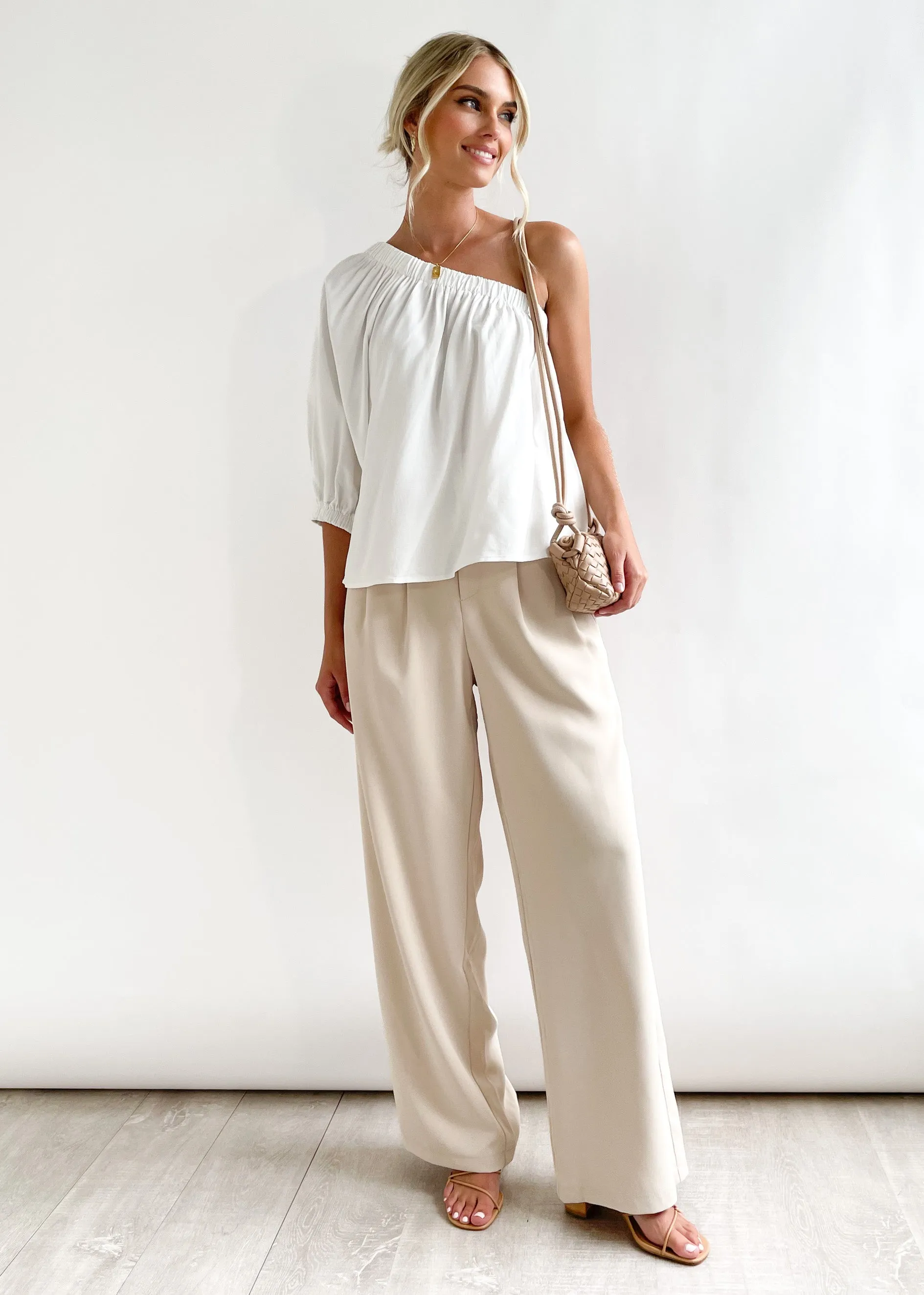 Blakie One Shoulder Top - Off White sold by Gingham & Heels product image thumbnail 2