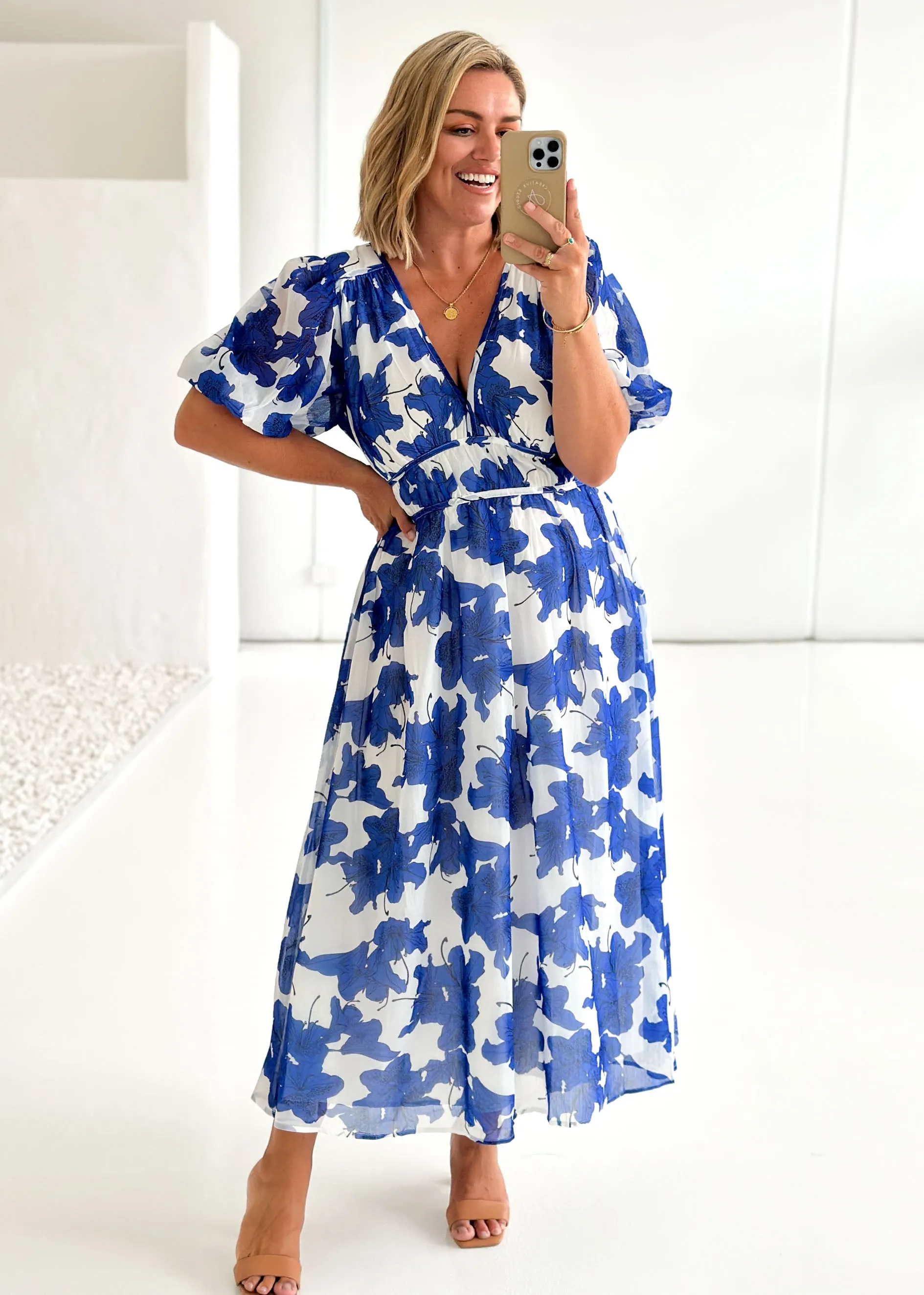 Zanette Midi Dress - Seaside Floral sold by Gingham & Heels product image thumbnail 2