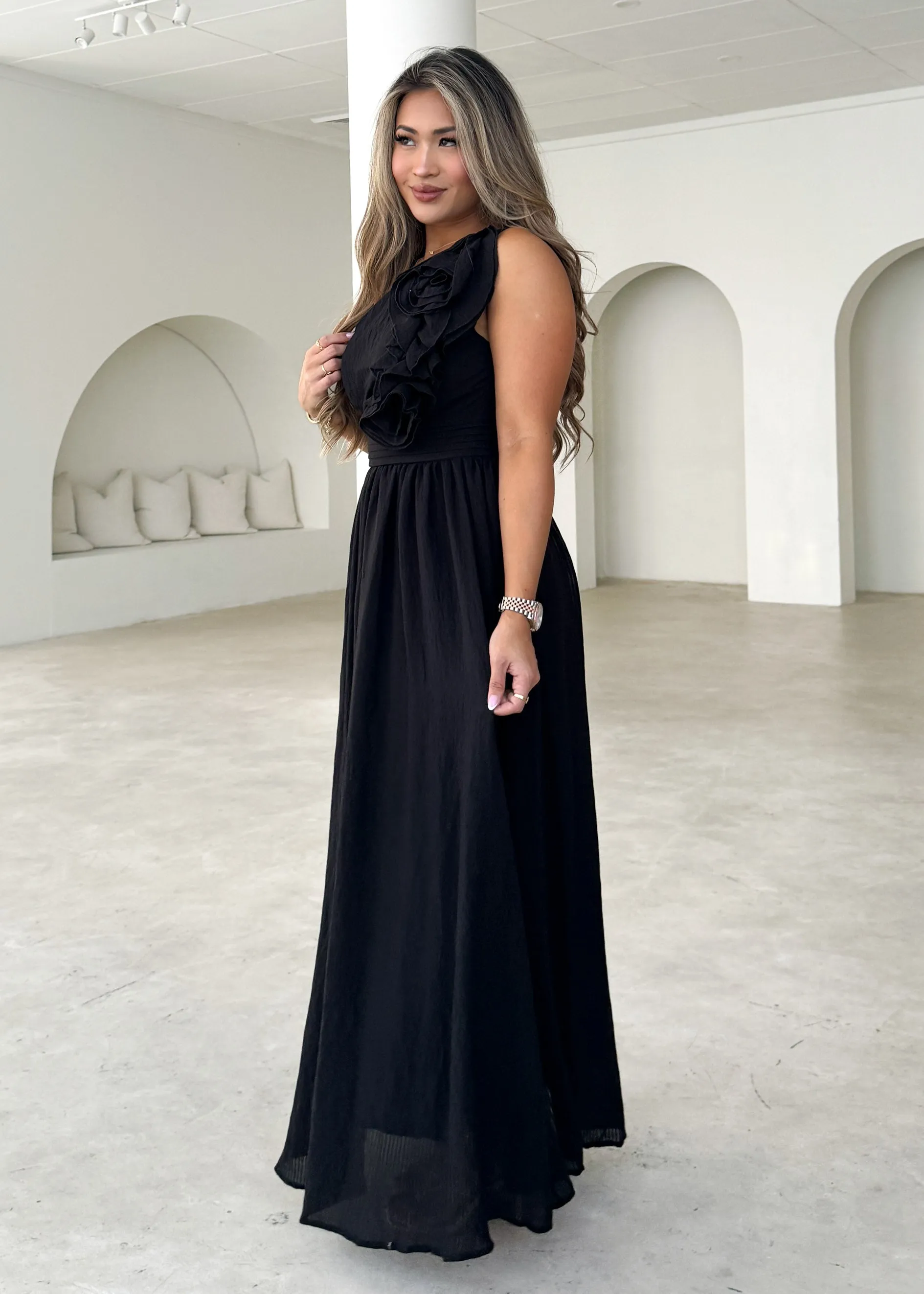 Essja One Shoulder Midi Dress - Black sold by Gingham & Heels product image thumbnail 3