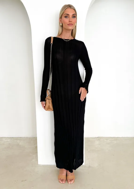 Serah Knit Midi Dress - Black sold by Gingham & Heels