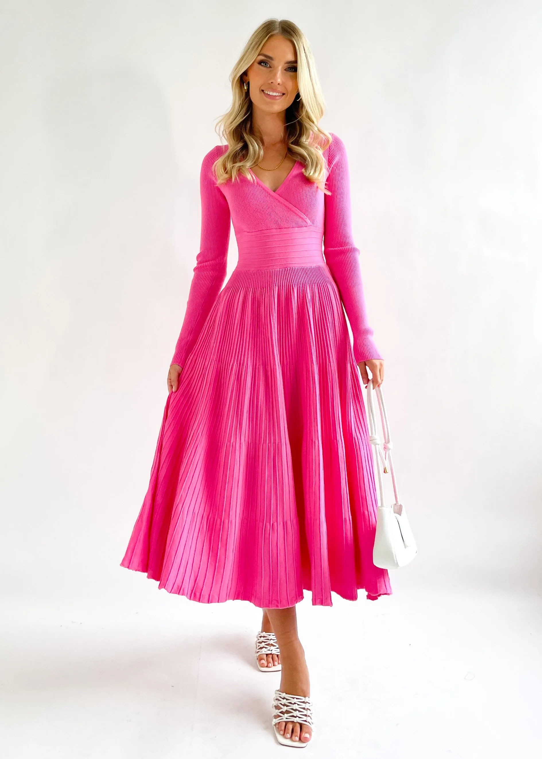 Alise Knit Midi Dress - Magenta sold by Gingham & Heels product image thumbnail 3