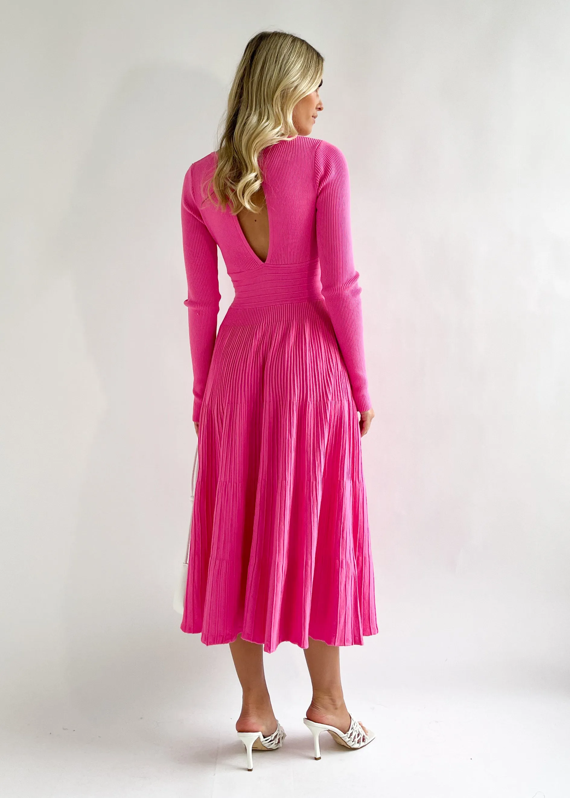 Alise Knit Midi Dress - Magenta sold by Gingham & Heels product image thumbnail 5