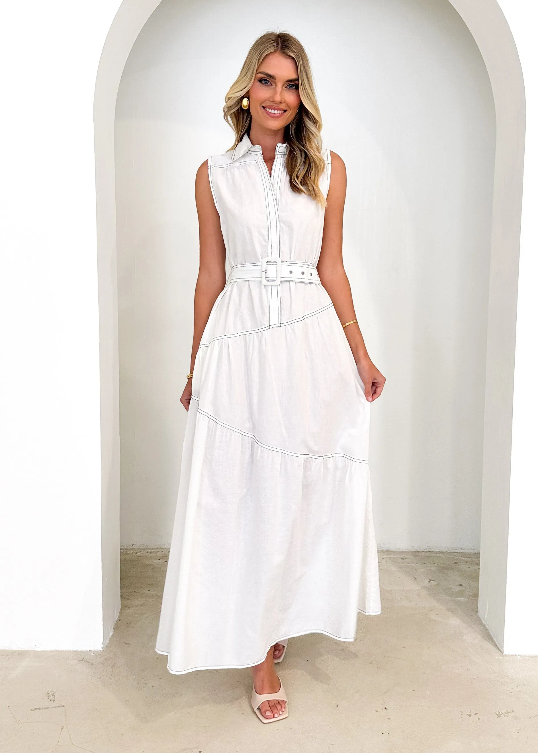 Adoria Maxi Dress - Off White sold by Gingham & Heels product image thumbnail 3