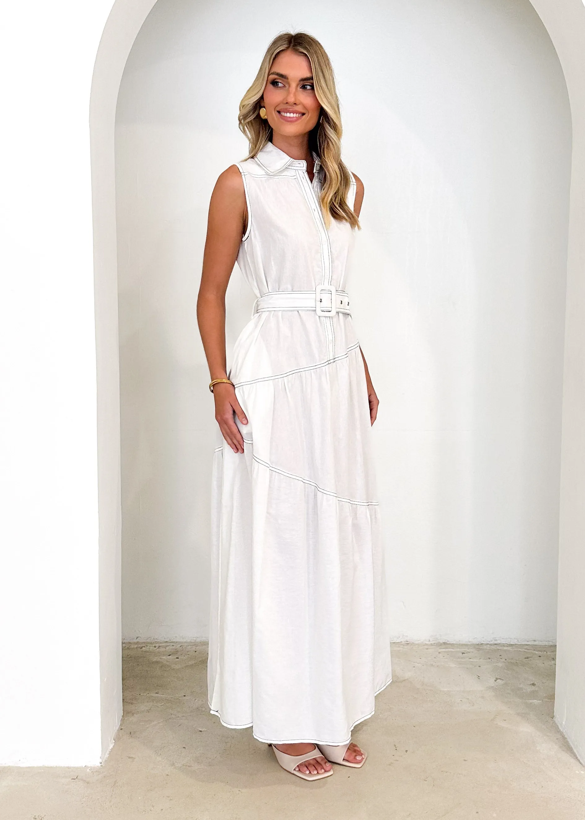 Adoria Maxi Dress - Off White sold by Gingham & Heels product image thumbnail 4