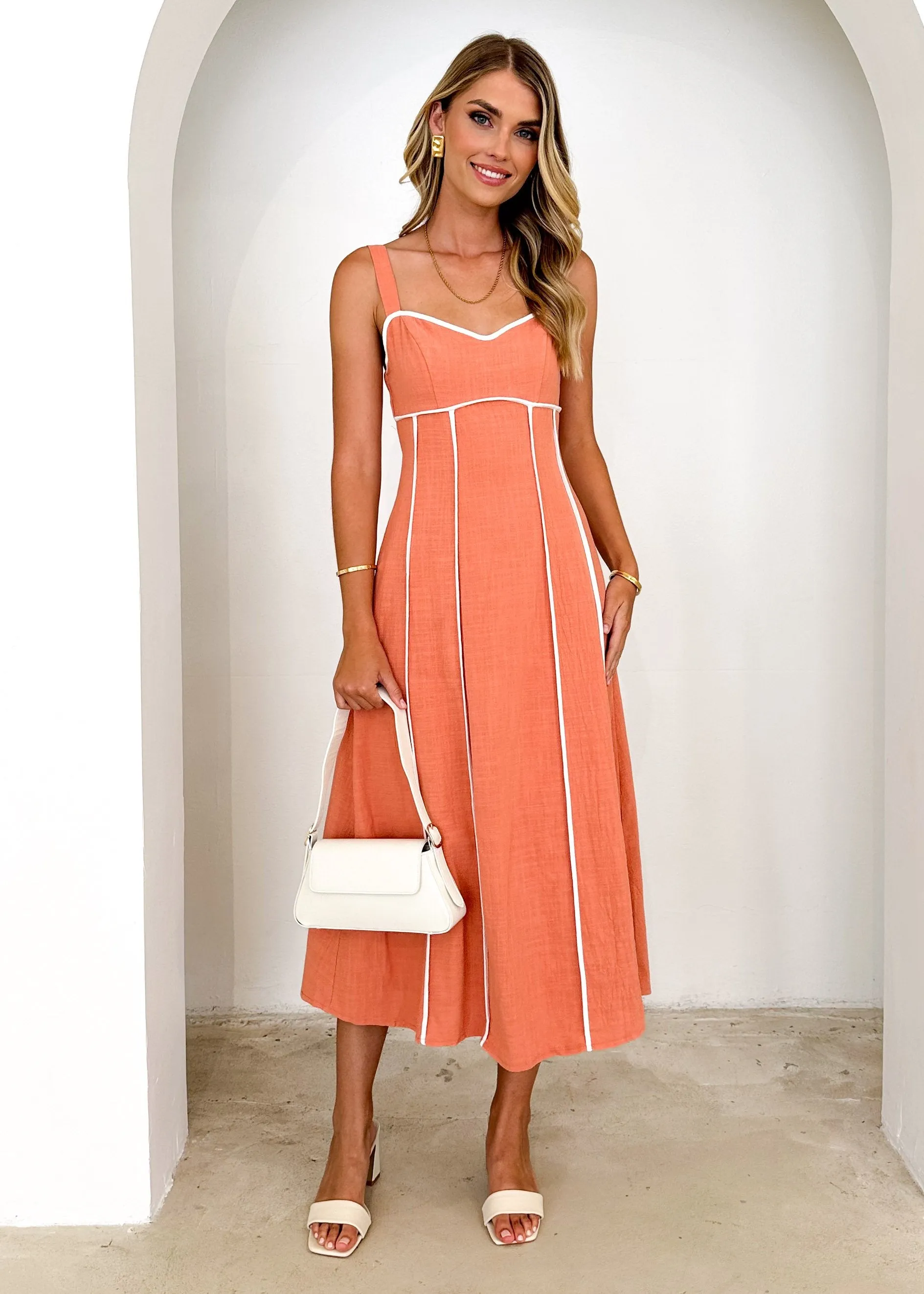 Nicolla Midi Dress - Terracotta sold by Gingham & Heels product image thumbnail 2