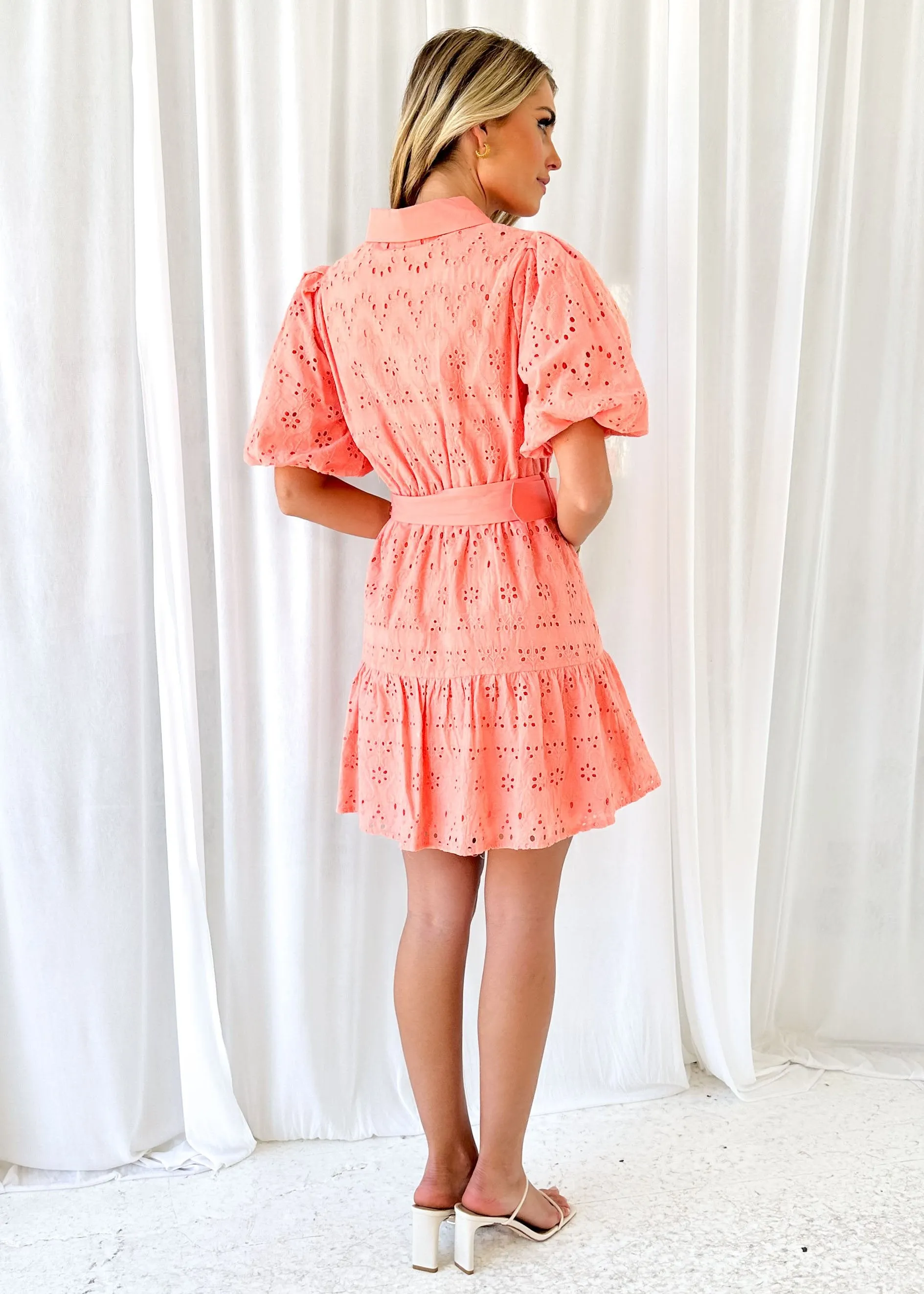 Joleena Dress - Coral Anglaise sold by Gingham & Heels product image thumbnail 5