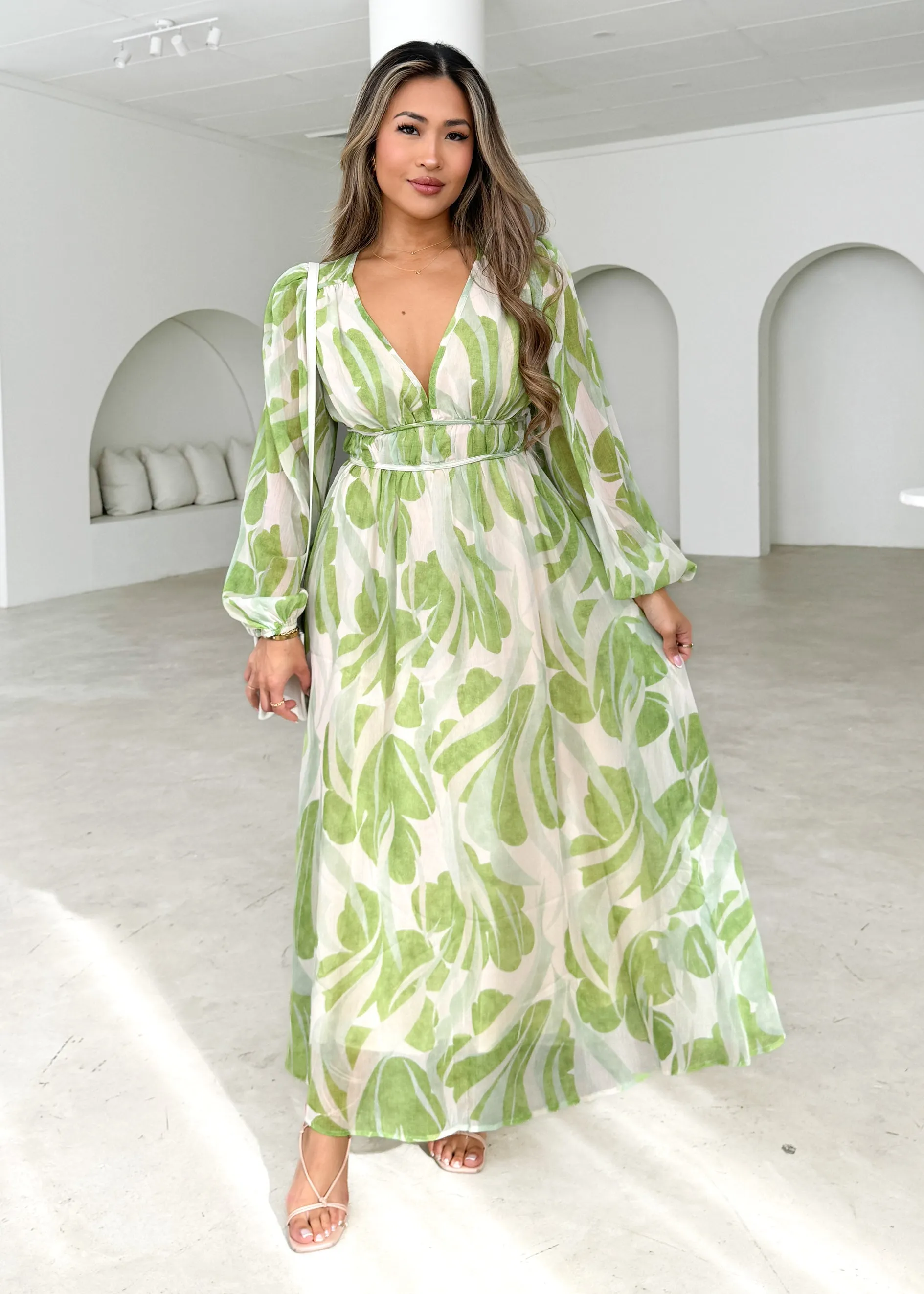 Dresdor Maxi Dress - Green Splash sold by Gingham & Heels