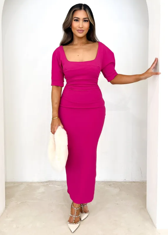 Chesta Midi Dress - Magenta sold by Gingham & Heels
