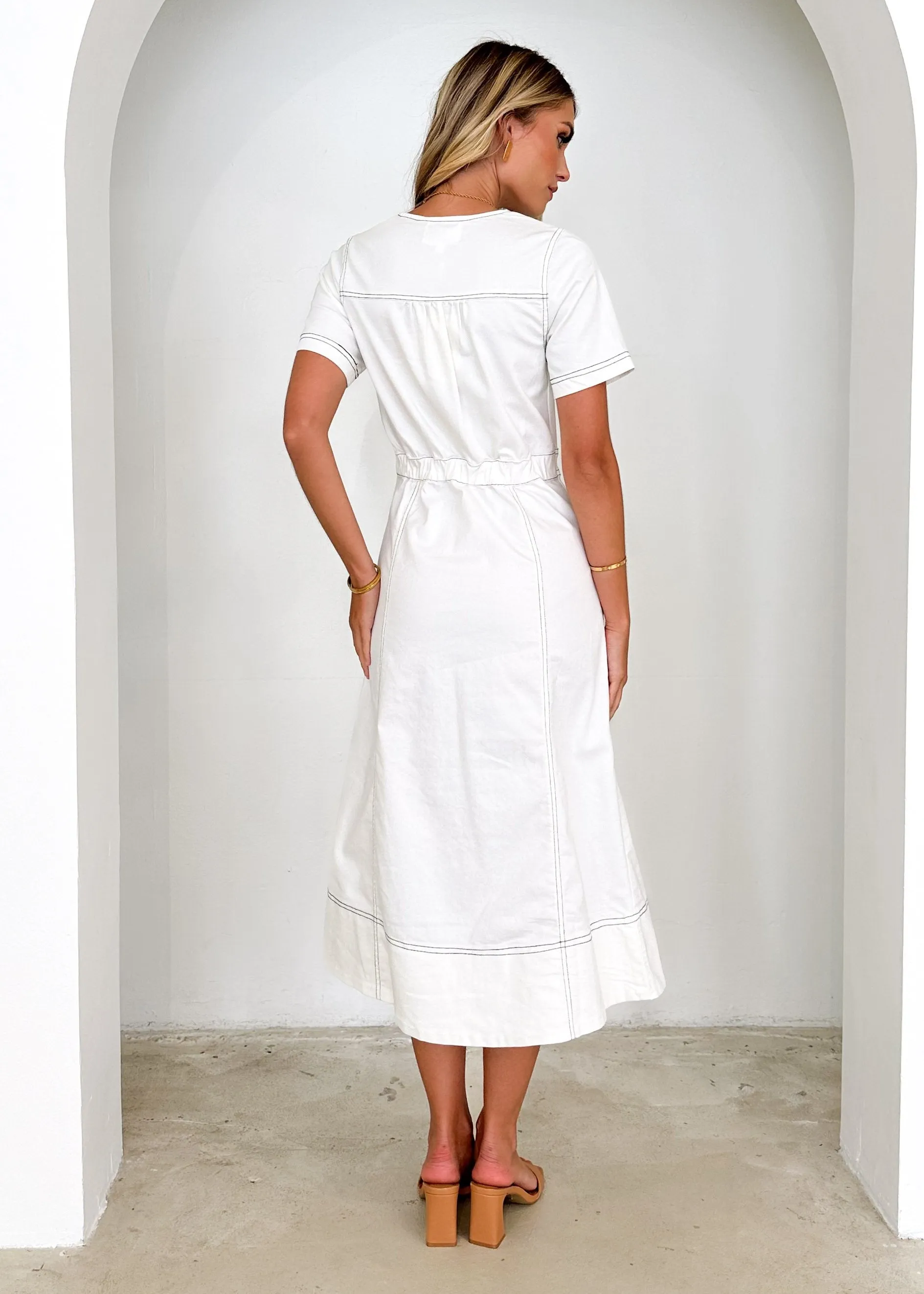 Donna Denim Midi Dress - Off White sold by Gingham & Heels product image thumbnail 5
