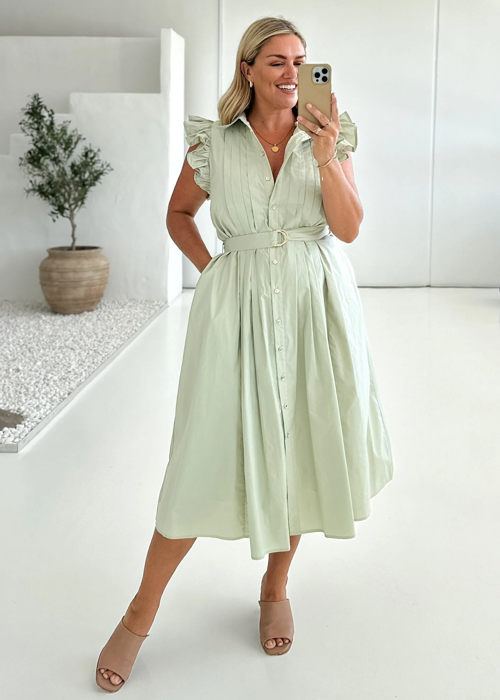 Nordie Midi Dress - Sage sold by Gingham & Heels product image thumbnail 2