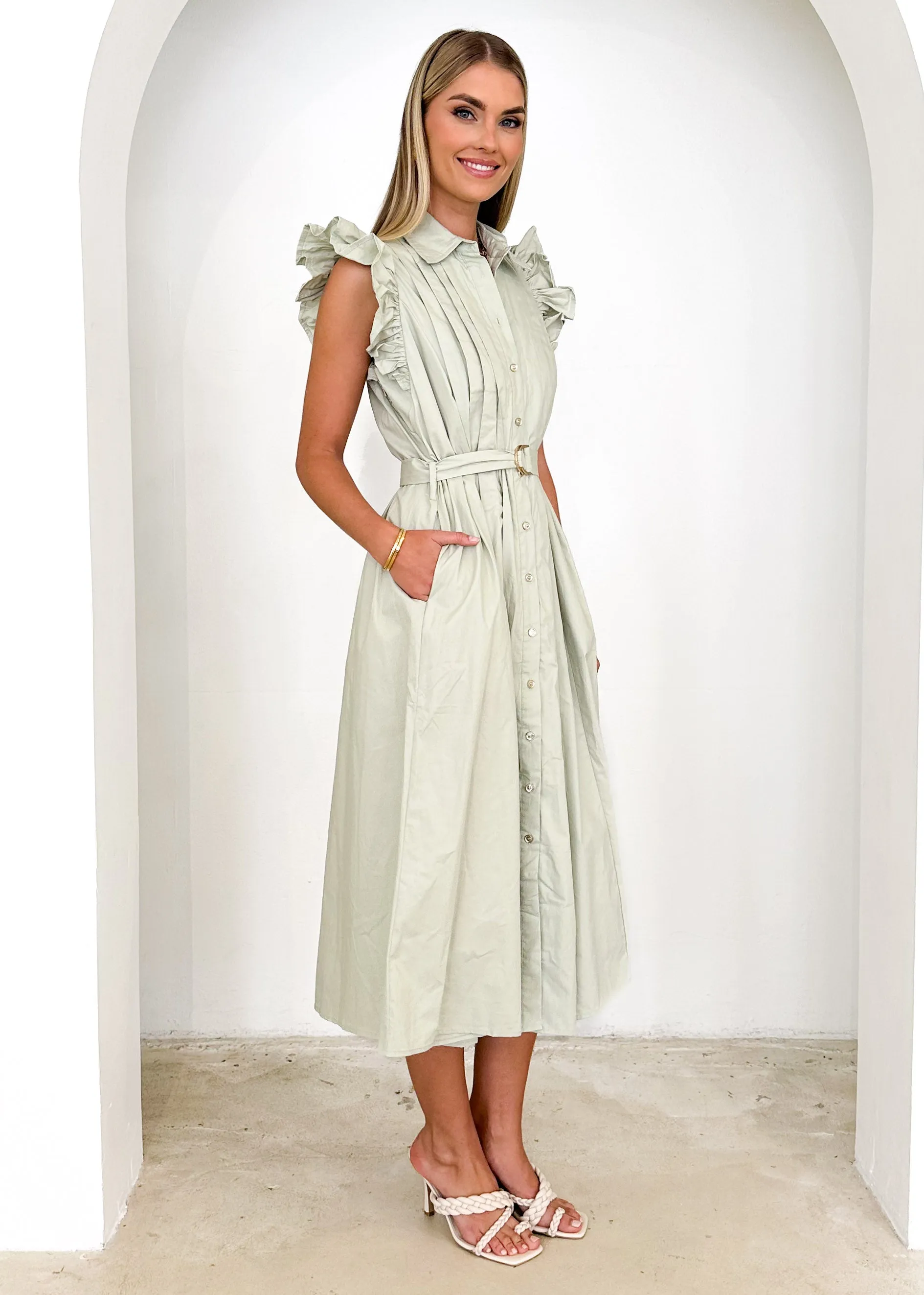 Nordie Midi Dress - Sage sold by Gingham & Heels product image thumbnail 5