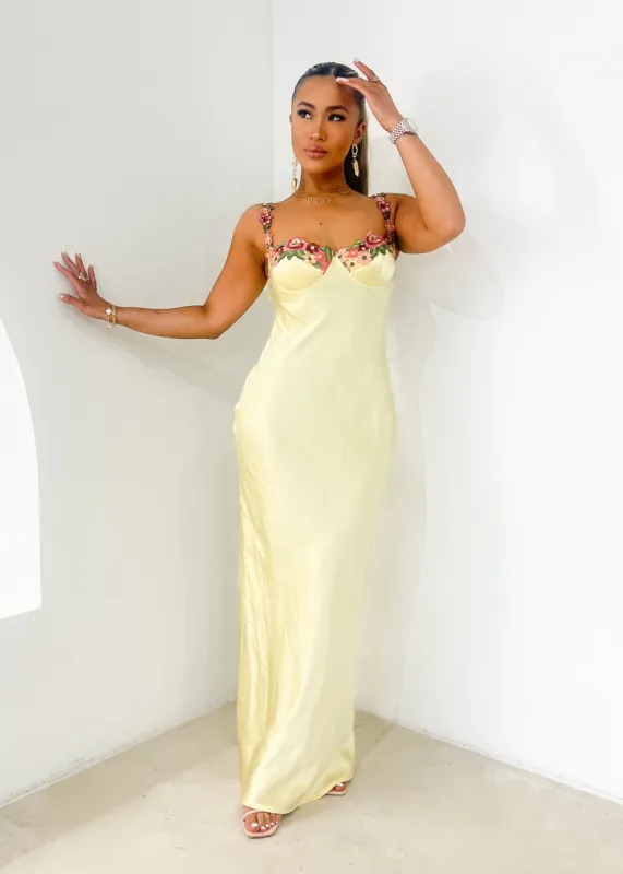 Zemba Maxi Dress - Lemon sold by Gingham & Heels