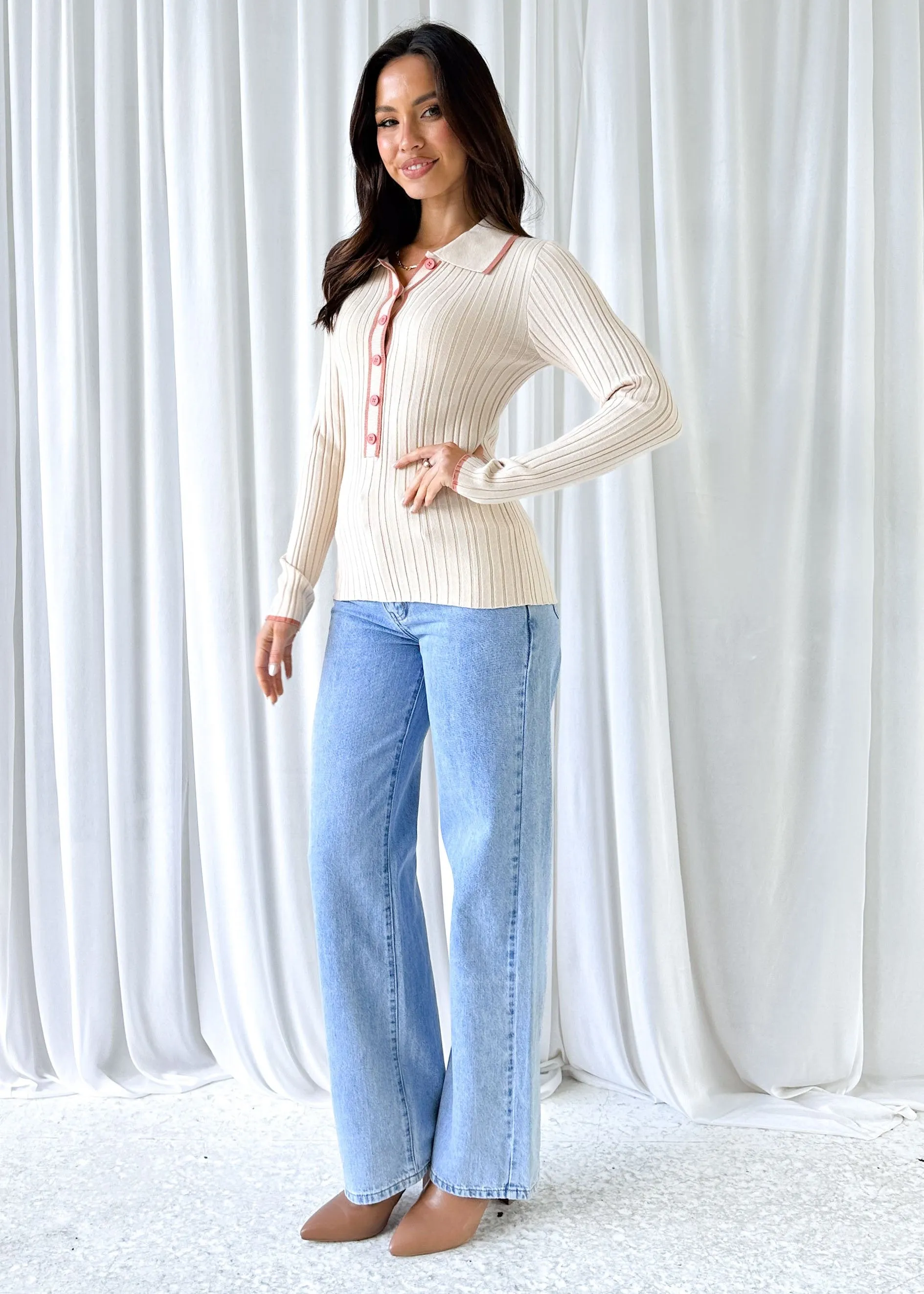 Brianna Knit Top - Cream sold by Gingham & Heels product image thumbnail 4
