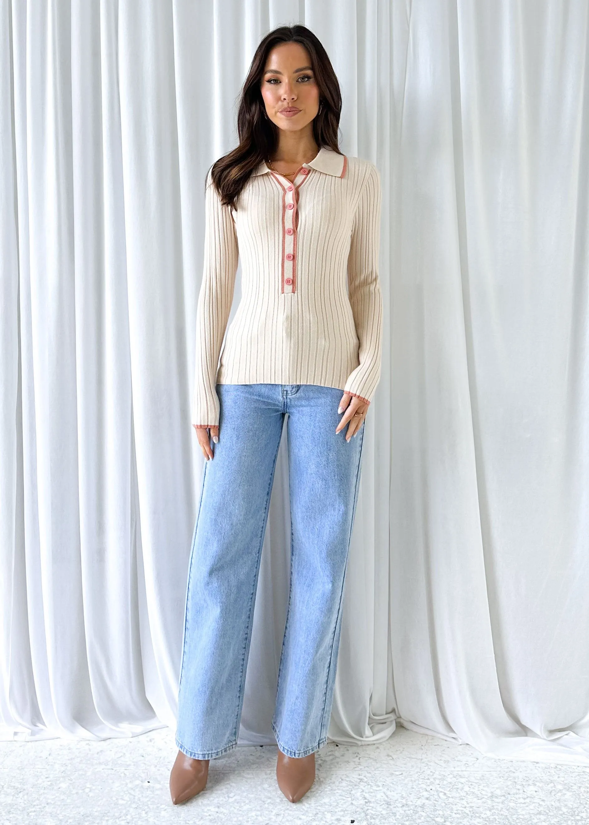 Brianna Knit Top - Cream sold by Gingham & Heels product image thumbnail 3