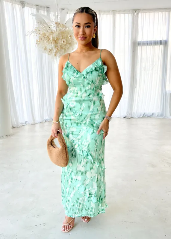 Paire Midi Dress - Mint Tie Dye sold by Gingham & Heels