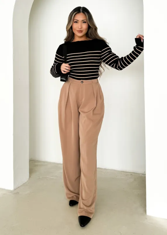 Cammila Knit Top - Black Stripe sold by Gingham & Heels