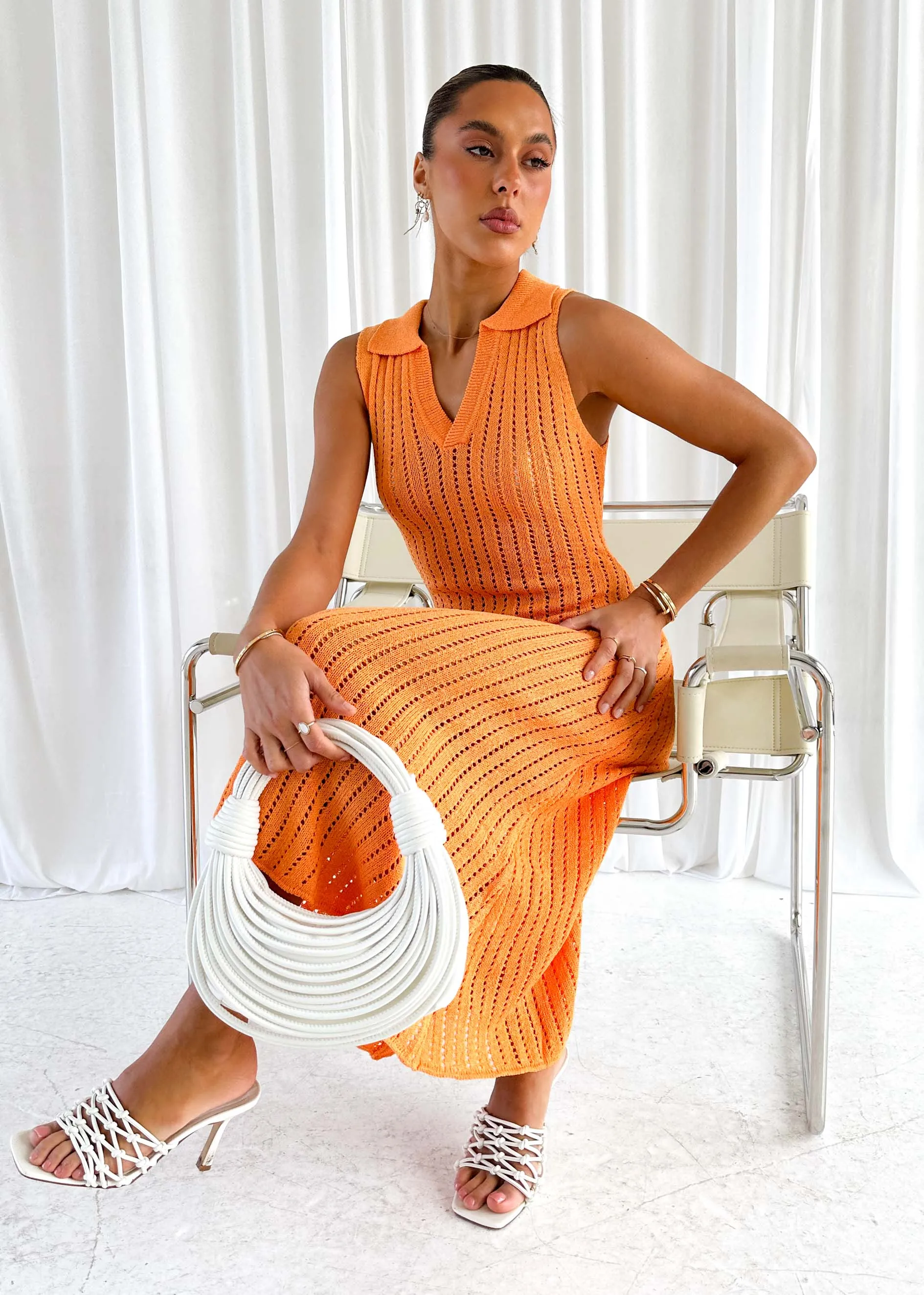 Audrey Knit Midi Dress - Mango sold by Gingham & Heels product image thumbnail 5