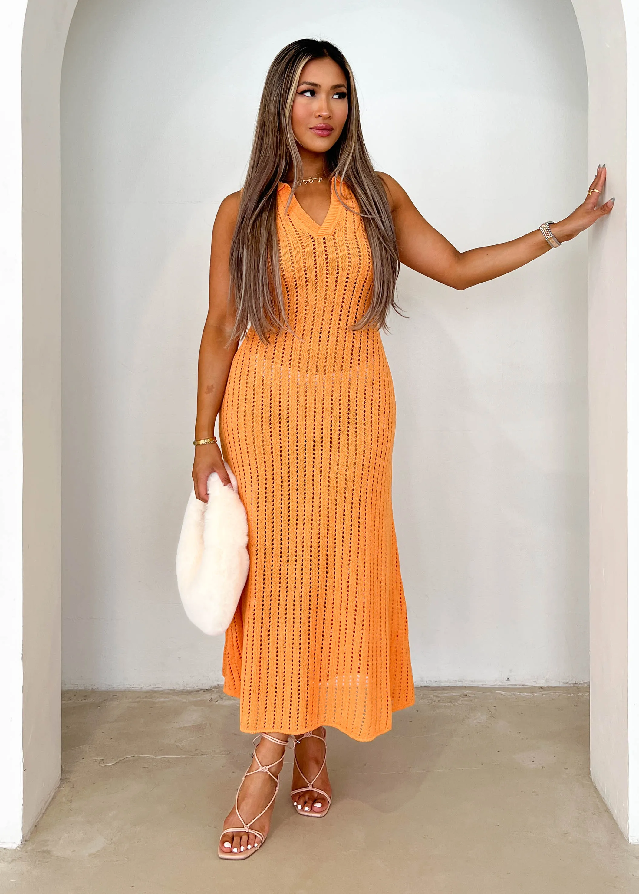 Audrey Knit Midi Dress - Mango sold by Gingham & Heels product image thumbnail 2