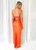 Xyla Strapless Midi Dress - Orange sold by Gingham & Heels