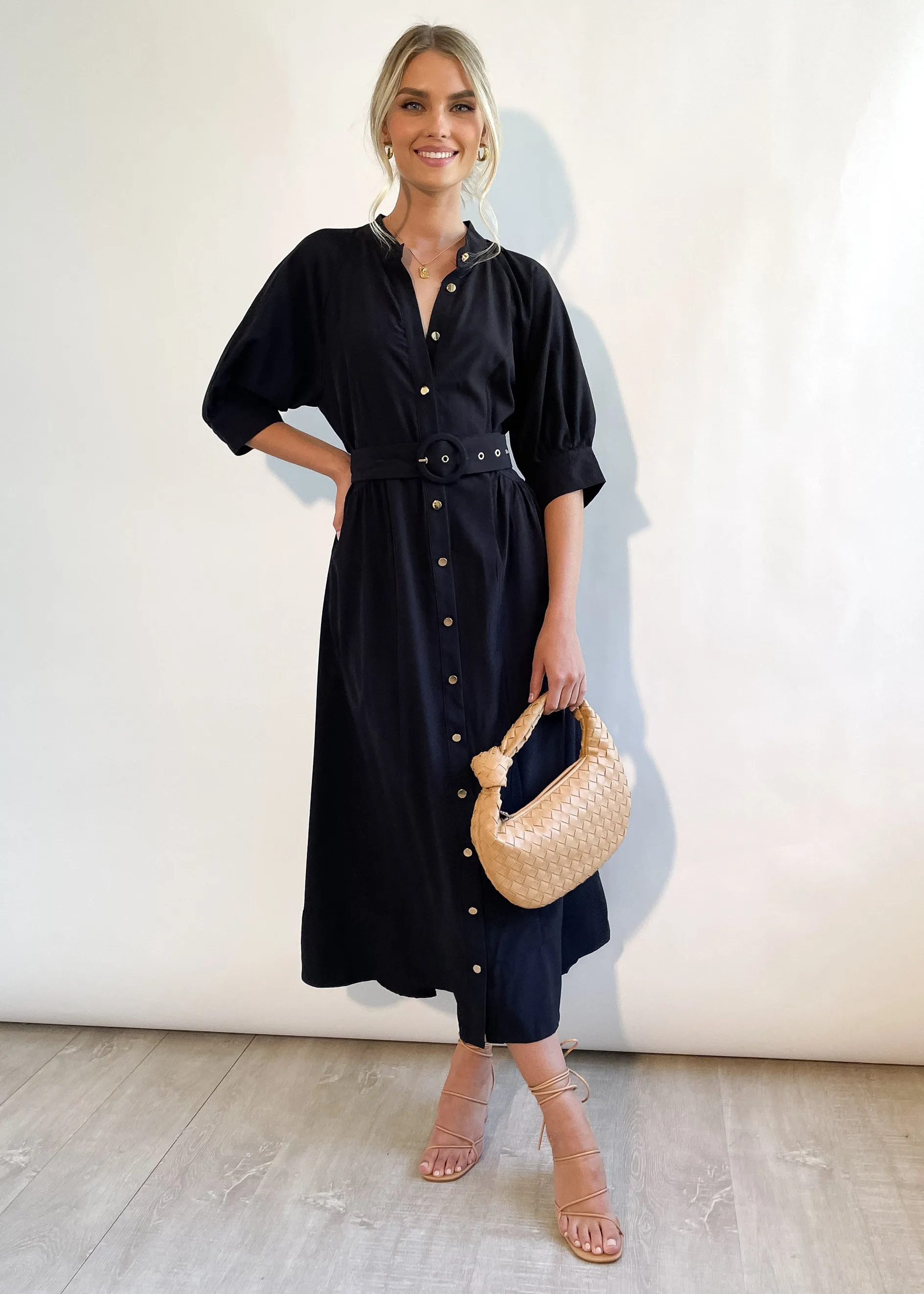 Elenna Midi Dress - Black sold by Gingham & Heels product image thumbnail 3