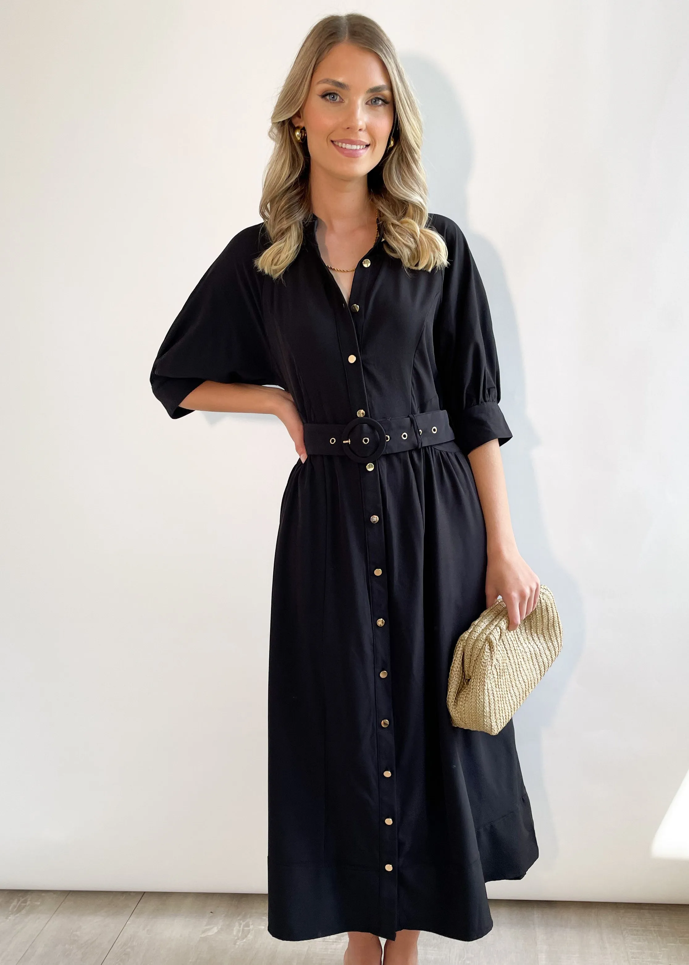 Elenna Midi Dress - Black sold by Gingham & Heels product image thumbnail 5