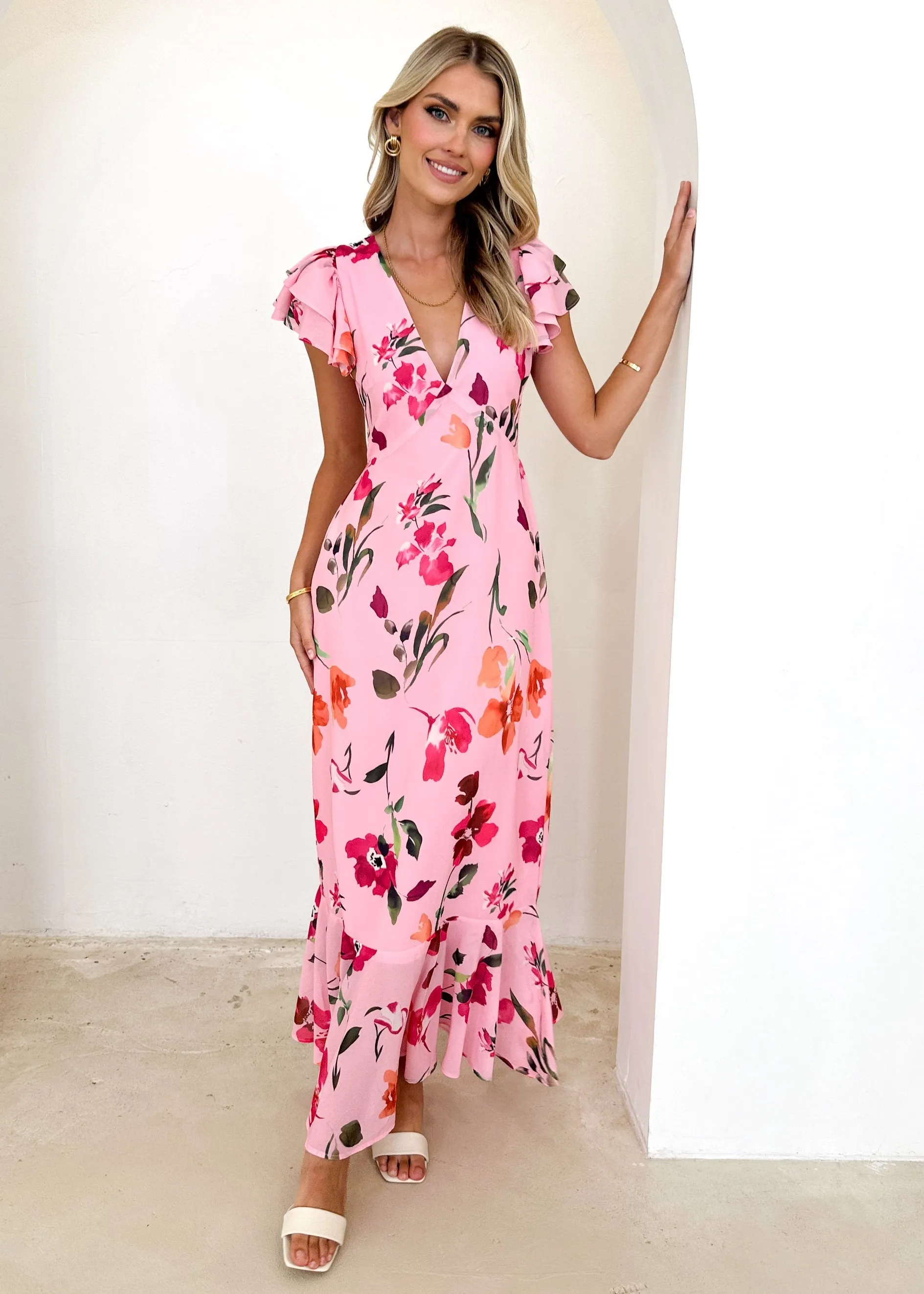 Vettie Maxi Dress - Pink Azalea sold by Gingham & Heels product image thumbnail 4
