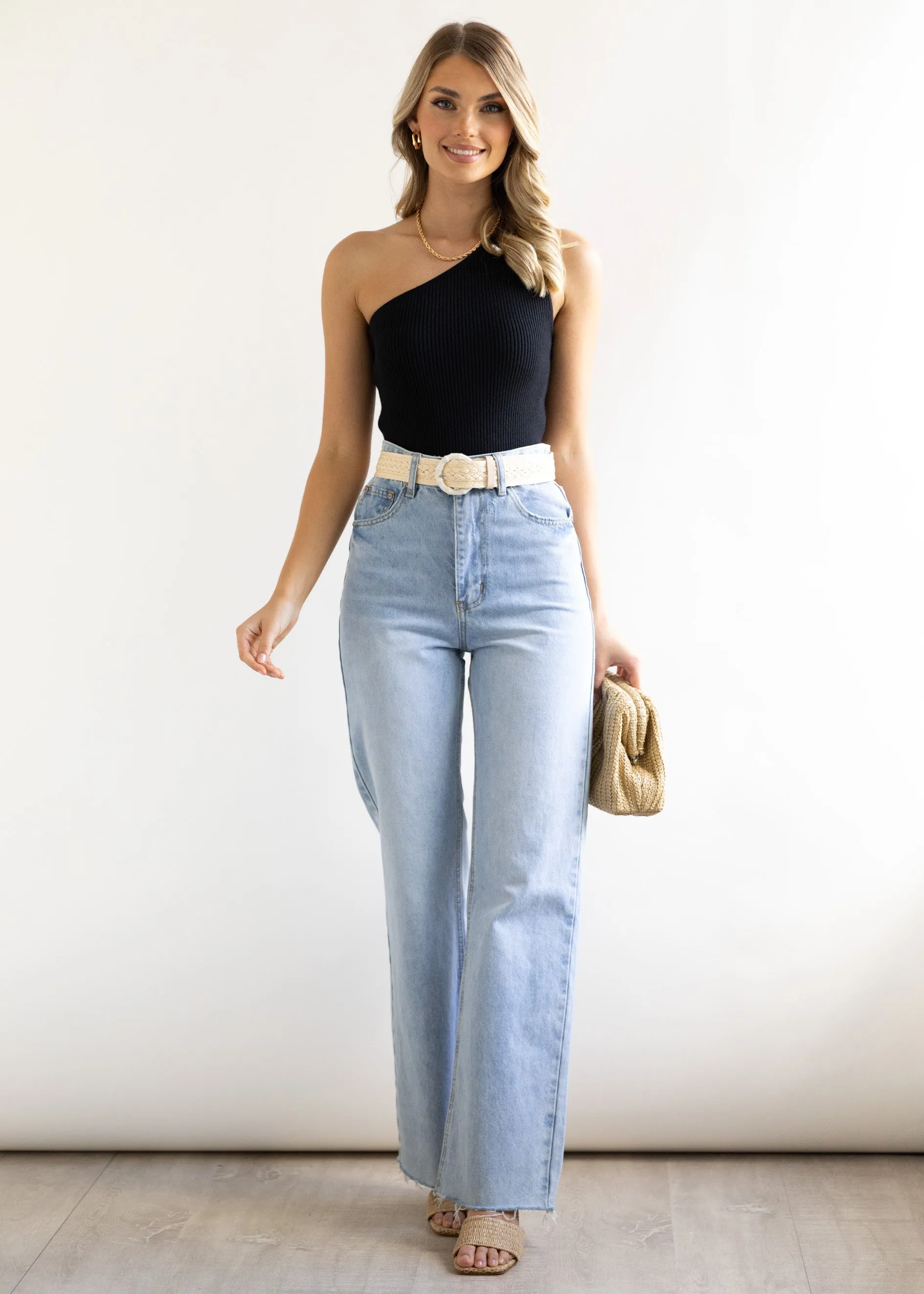 Tiah One Shoulder Knit Top - Black sold by Gingham & Heels product image thumbnail 4