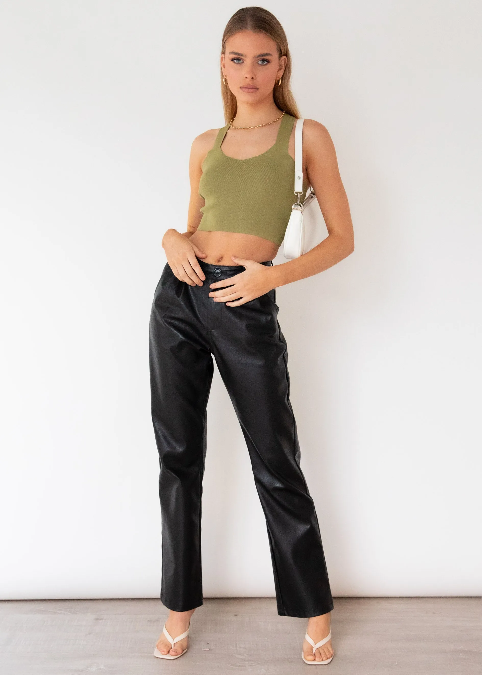 Bennett Knit Crop - Olive sold by Gingham & Heels product image thumbnail 3