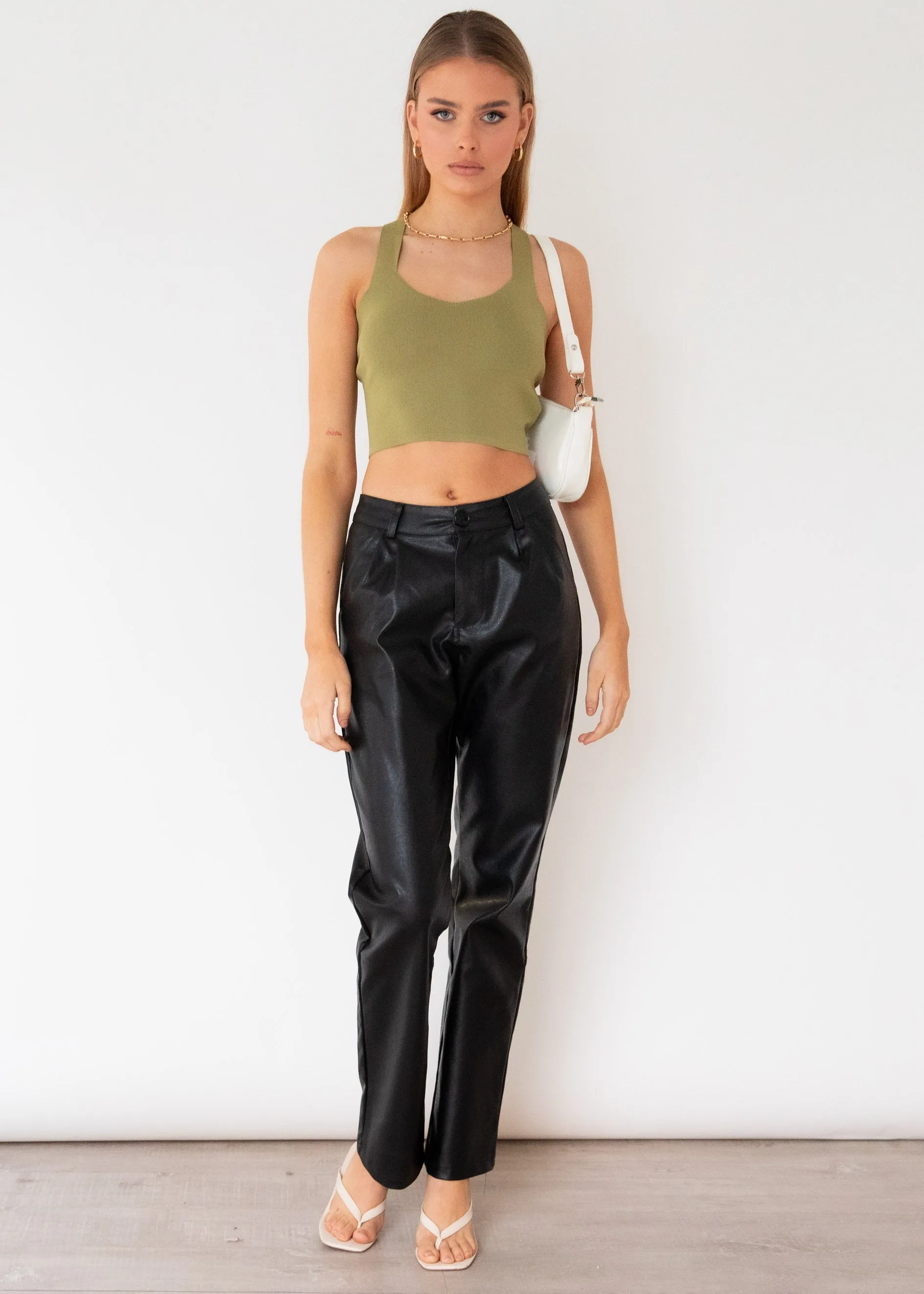 Bennett Knit Crop - Olive sold by Gingham & Heels product image thumbnail 5