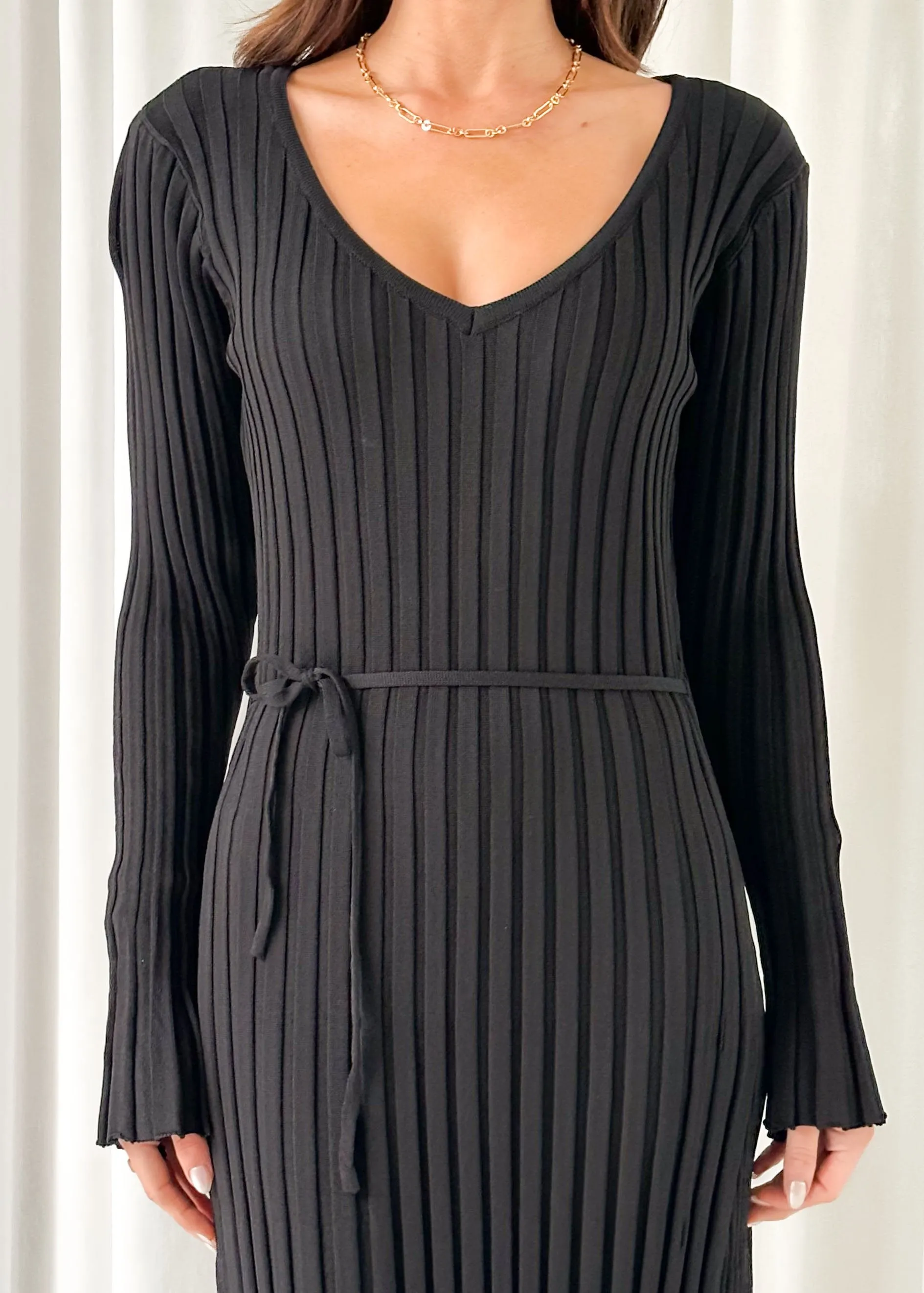 Norah Knit Maxi Dress - Black sold by Gingham & Heels product image thumbnail 2
