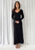 Norah Knit Maxi Dress - Black sold by Gingham & Heels