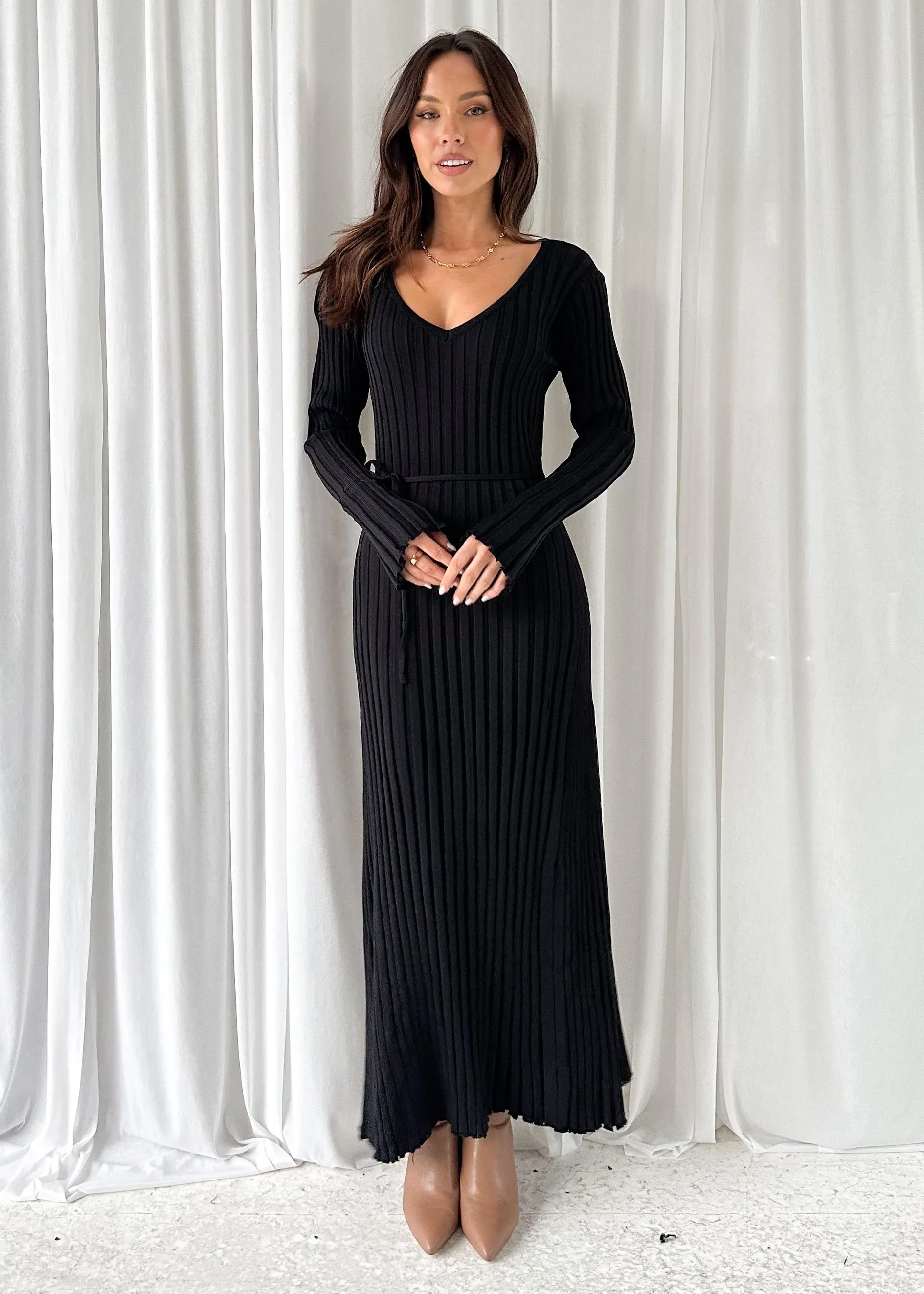 Norah Knit Maxi Dress - Black sold by Gingham & Heels product image thumbnail 4