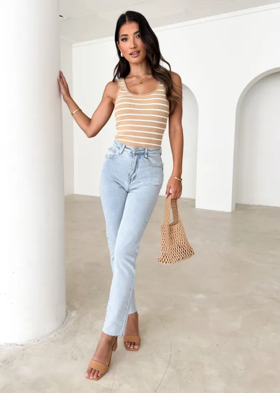 Lumen Stretch Jeans - Light Blue sold by Gingham & Heels