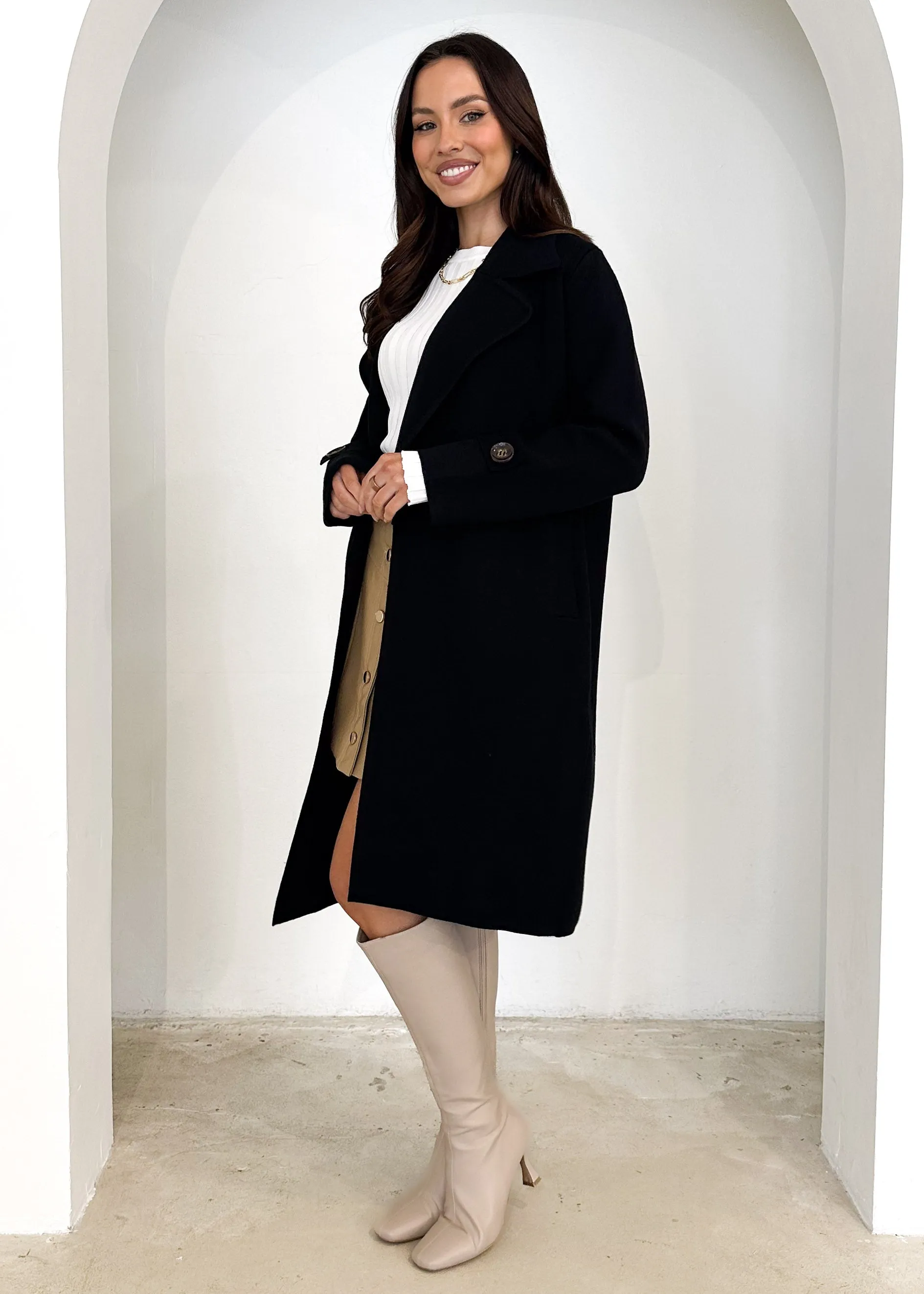 Chayso Knit Coat - Black sold by Gingham & Heels product image thumbnail 5