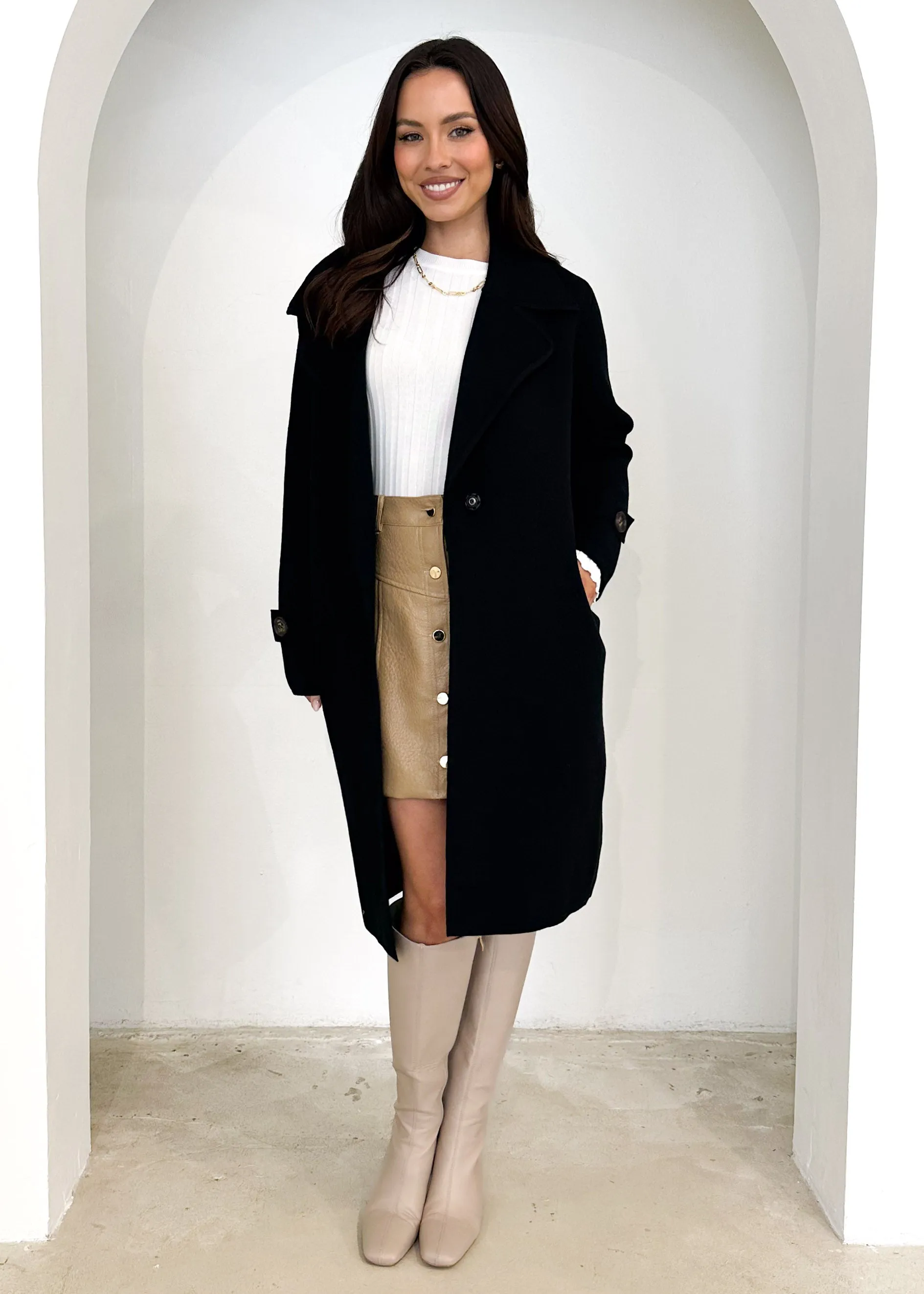 Chayso Knit Coat - Black sold by Gingham & Heels product image thumbnail 4