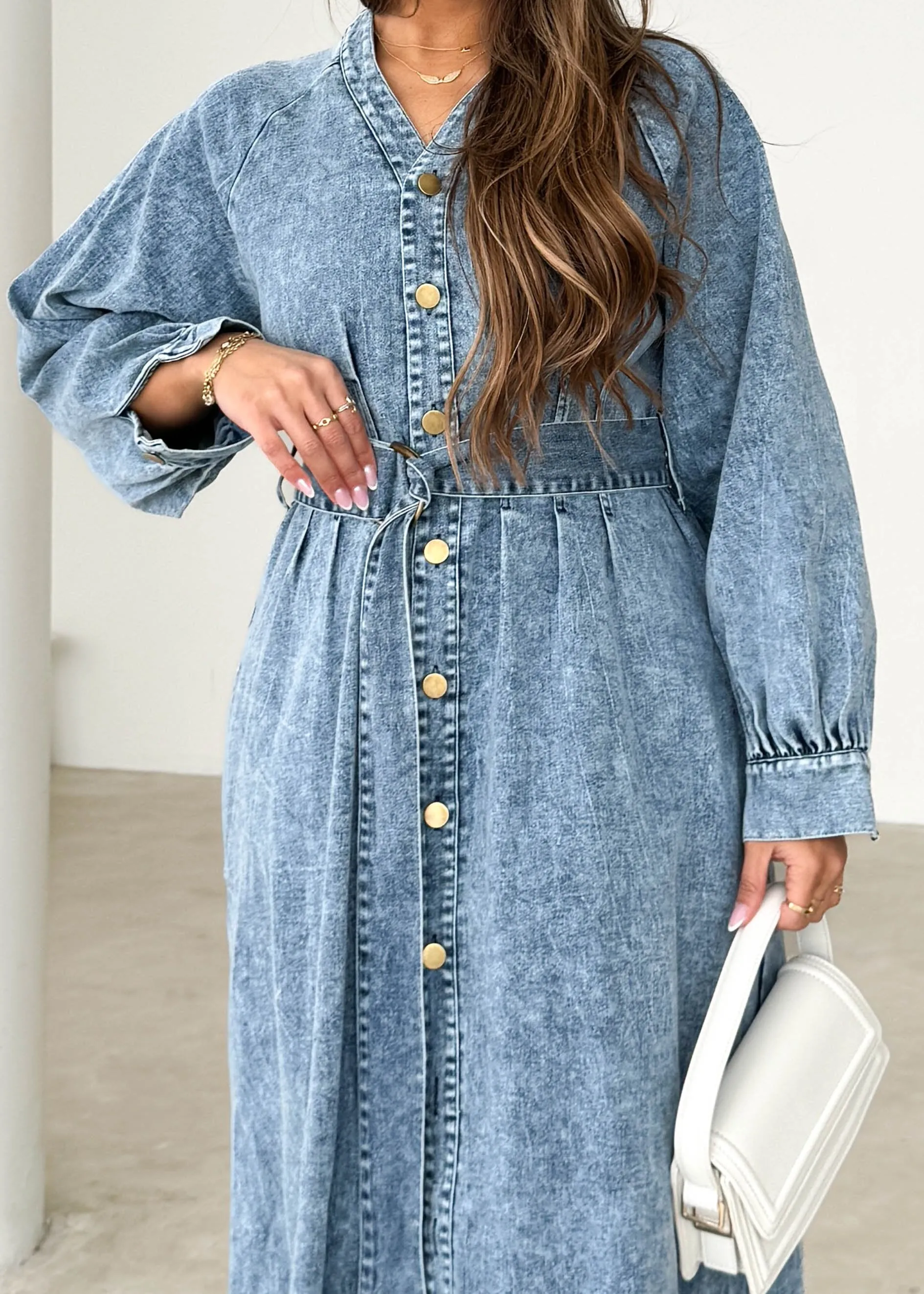 Ivana Denim Maxi Dress - Light Denim sold by Gingham & Heels product image thumbnail 5