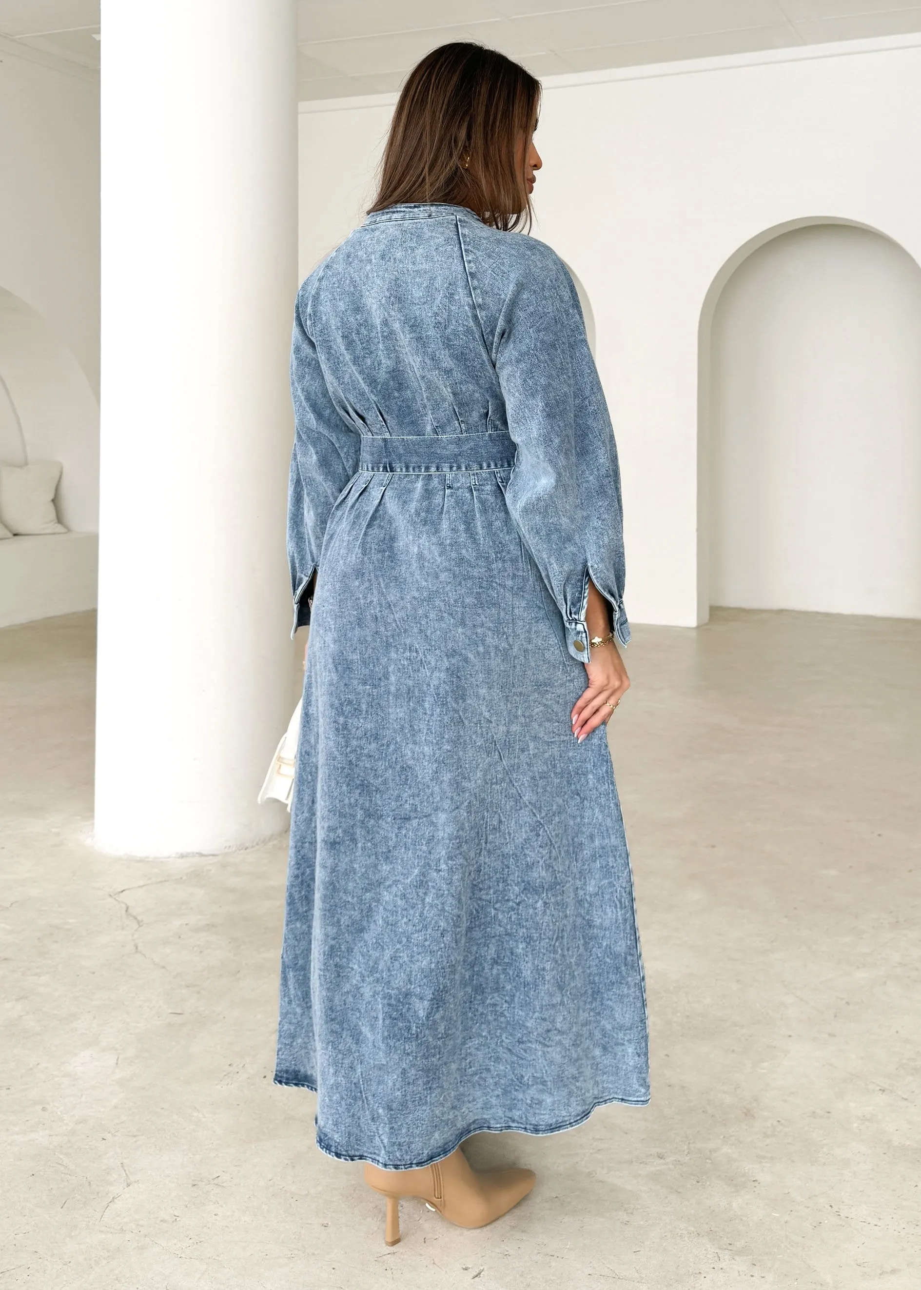 Ivana Denim Maxi Dress - Light Denim sold by Gingham & Heels product image thumbnail 4