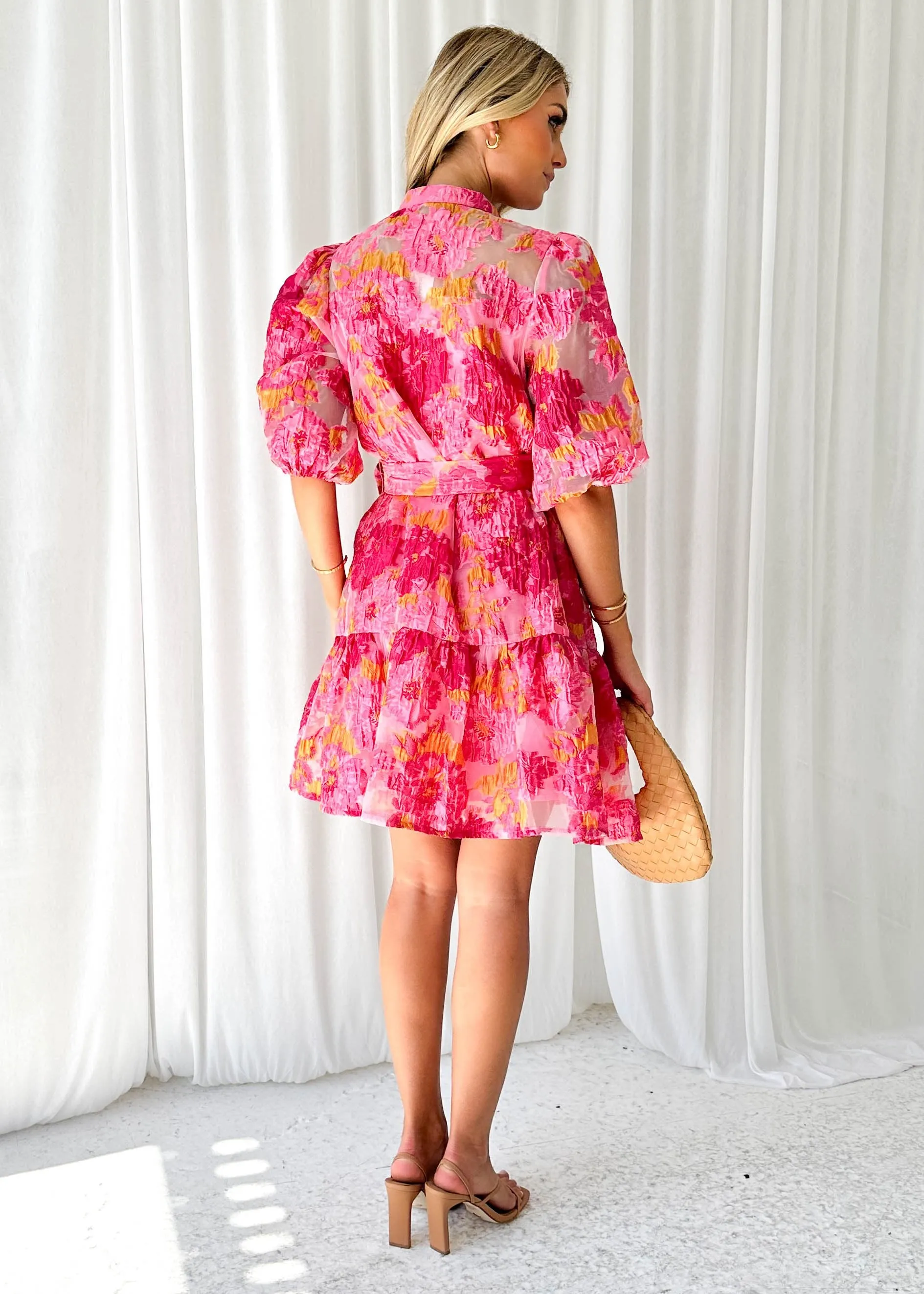 Eeser Dress - Pink Jacquard sold by Gingham & Heels product image thumbnail 5
