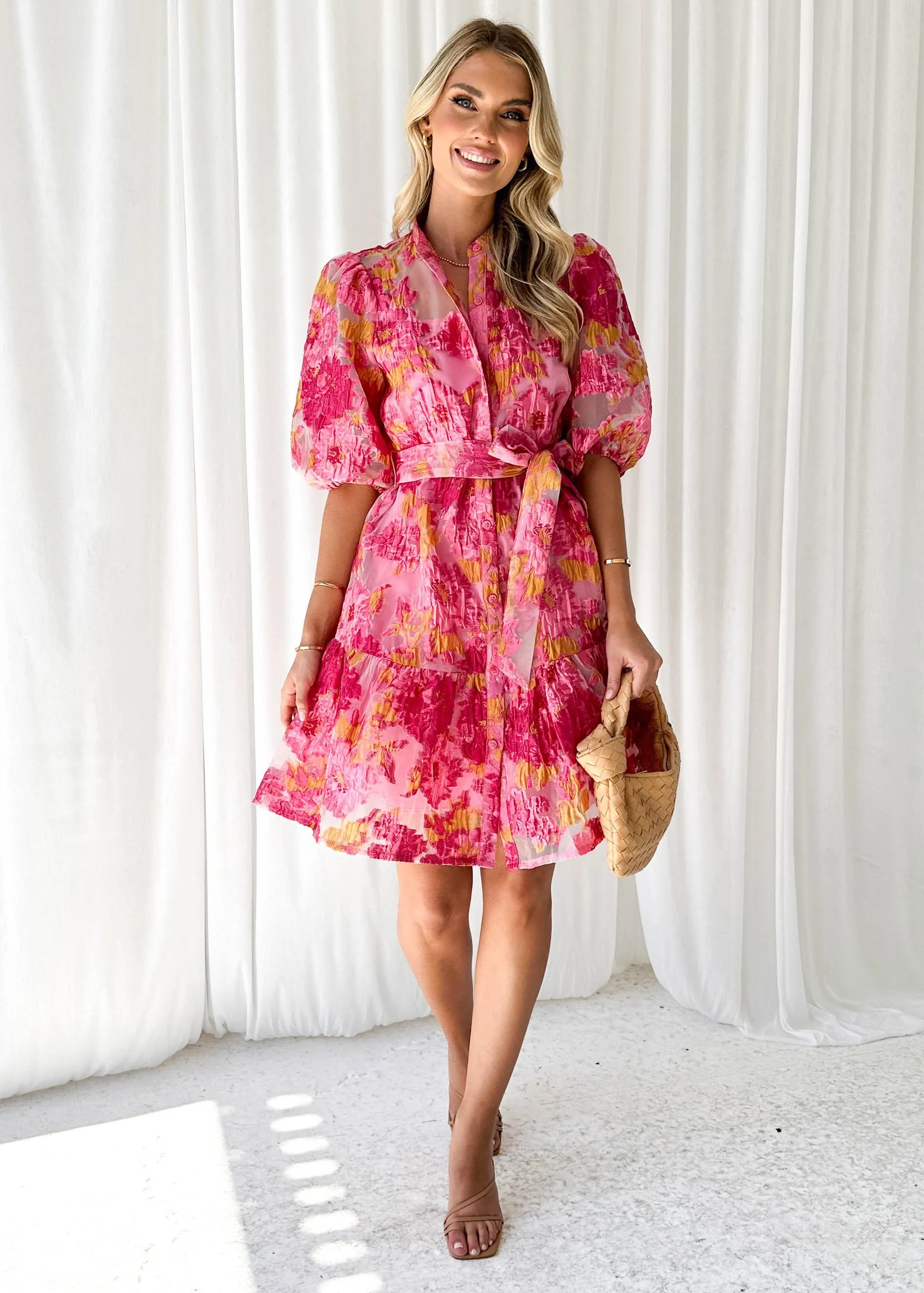 Eeser Dress - Pink Jacquard sold by Gingham & Heels product image thumbnail 3